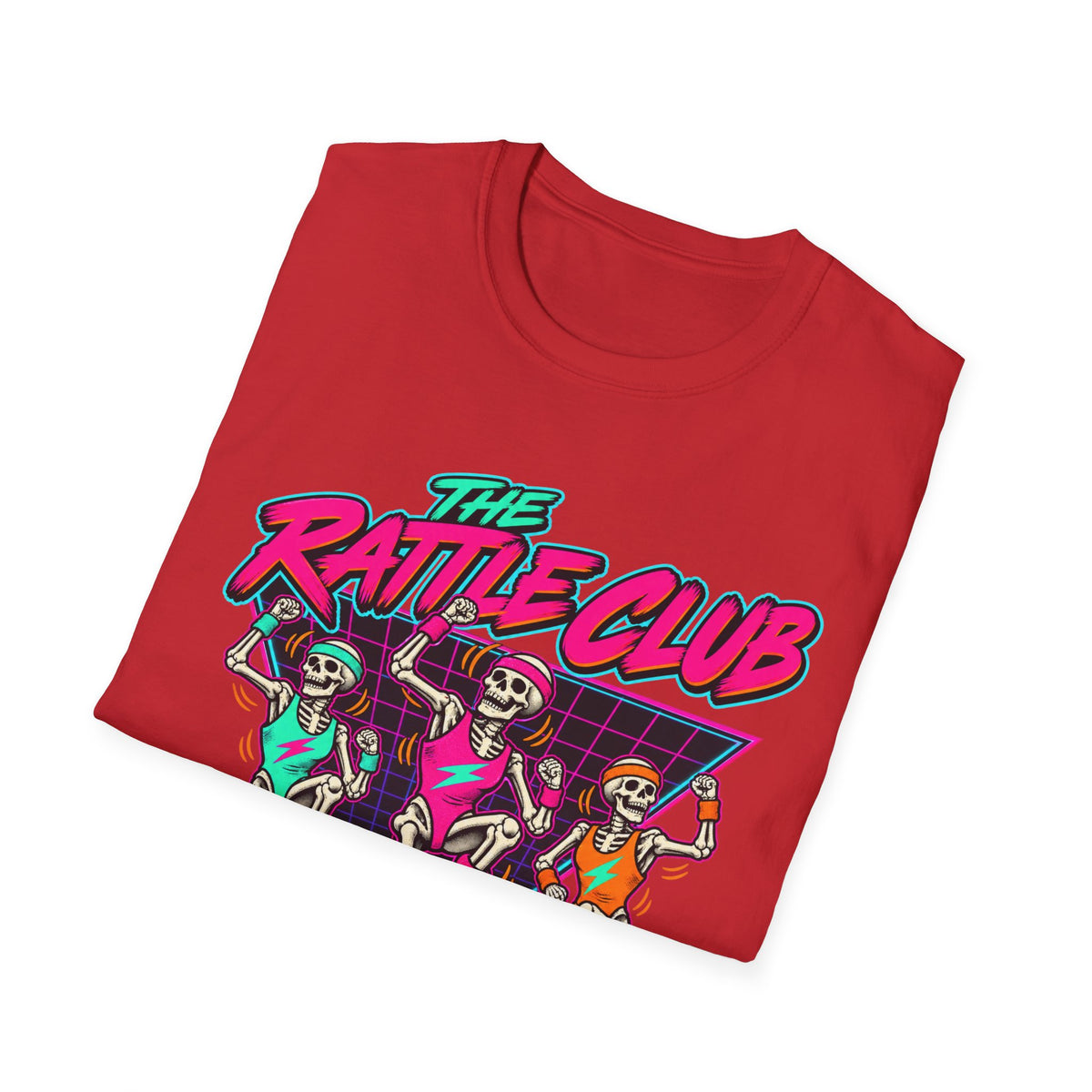 The Rattle Club T-Shirt — Retro Neon Skeletons "Members Only After Midnight"