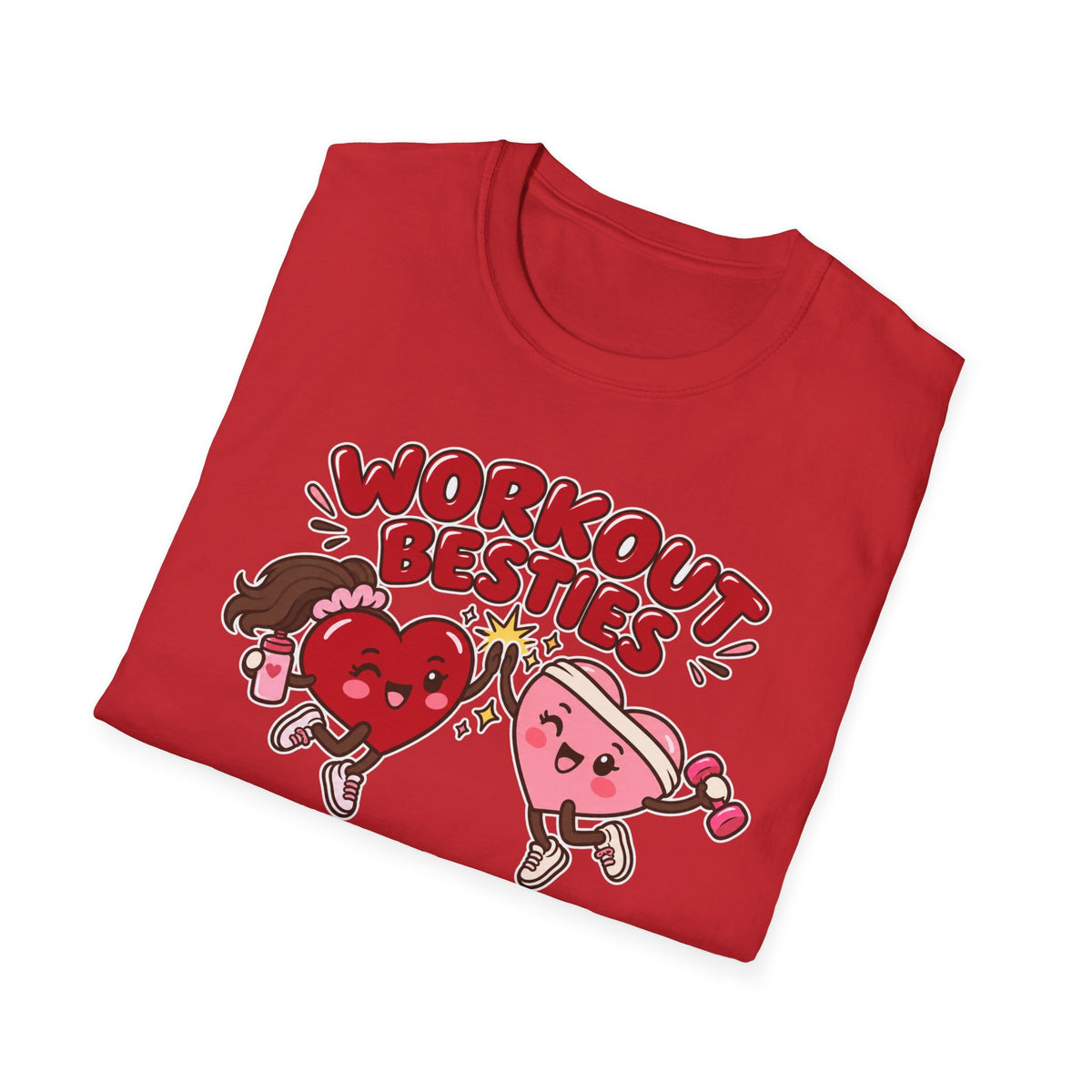 Workout Besties T-Shirt — Cuddle Crew Cute Heart Fitness Tee