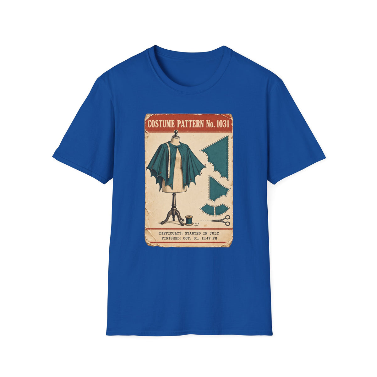 Vintage Costume Pattern T-Shirt — 'Costume Pattern No. 1031' Retro Halloween Tee