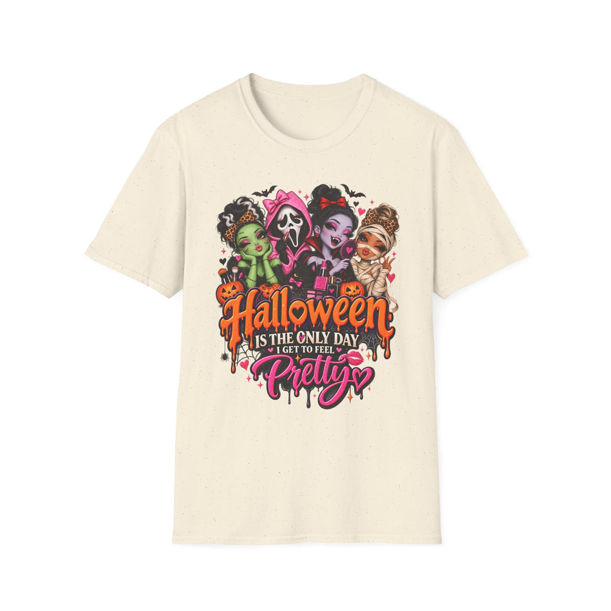 Halloween Pretty T-Shirt — Cute Scary Girls Graphic Tee ("Halloween is the Only Day I Get to Feel Pretty")