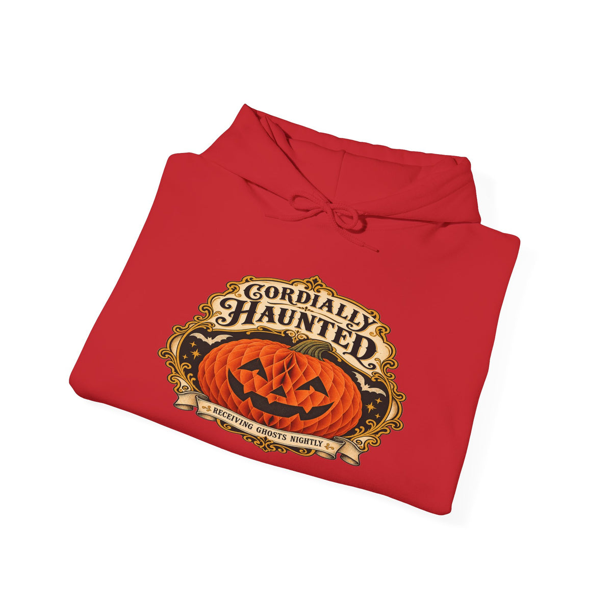 Cordially Haunted Halloween Pumpkin Hoodie