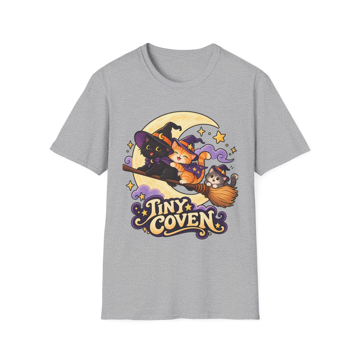 Tiny Coven Witch T-Shirt — Cute Halloween Cat Witches Graphic Tee
