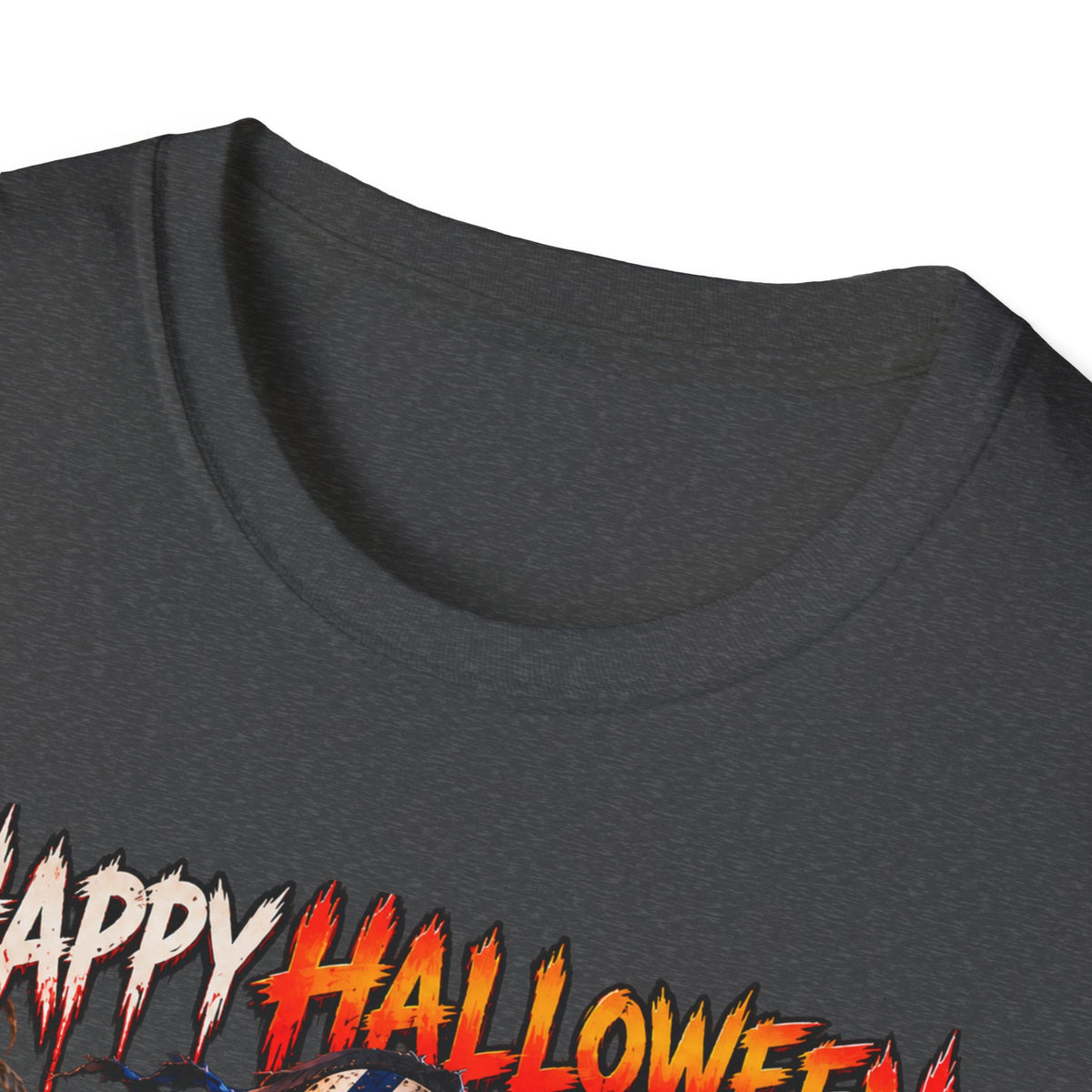 Halloween Scarecrow T-Shirt — "Happy Halloween" Cornfield Nightmare Tee