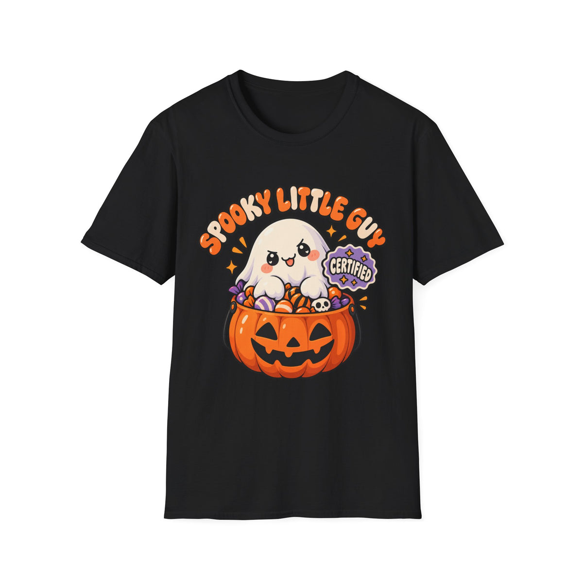 Spooky Little Guy T-Shirt — Halloween Ghost in Jack-O'-Lantern Graphic