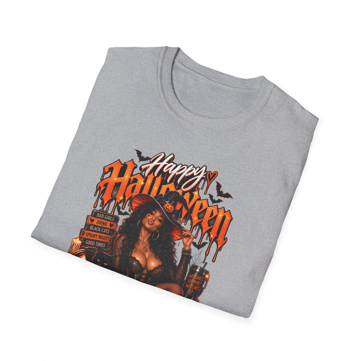 Halloween 'Bad Girls of the Night' Graphic T-Shirt — Spooky Pin-Up Horror Tee