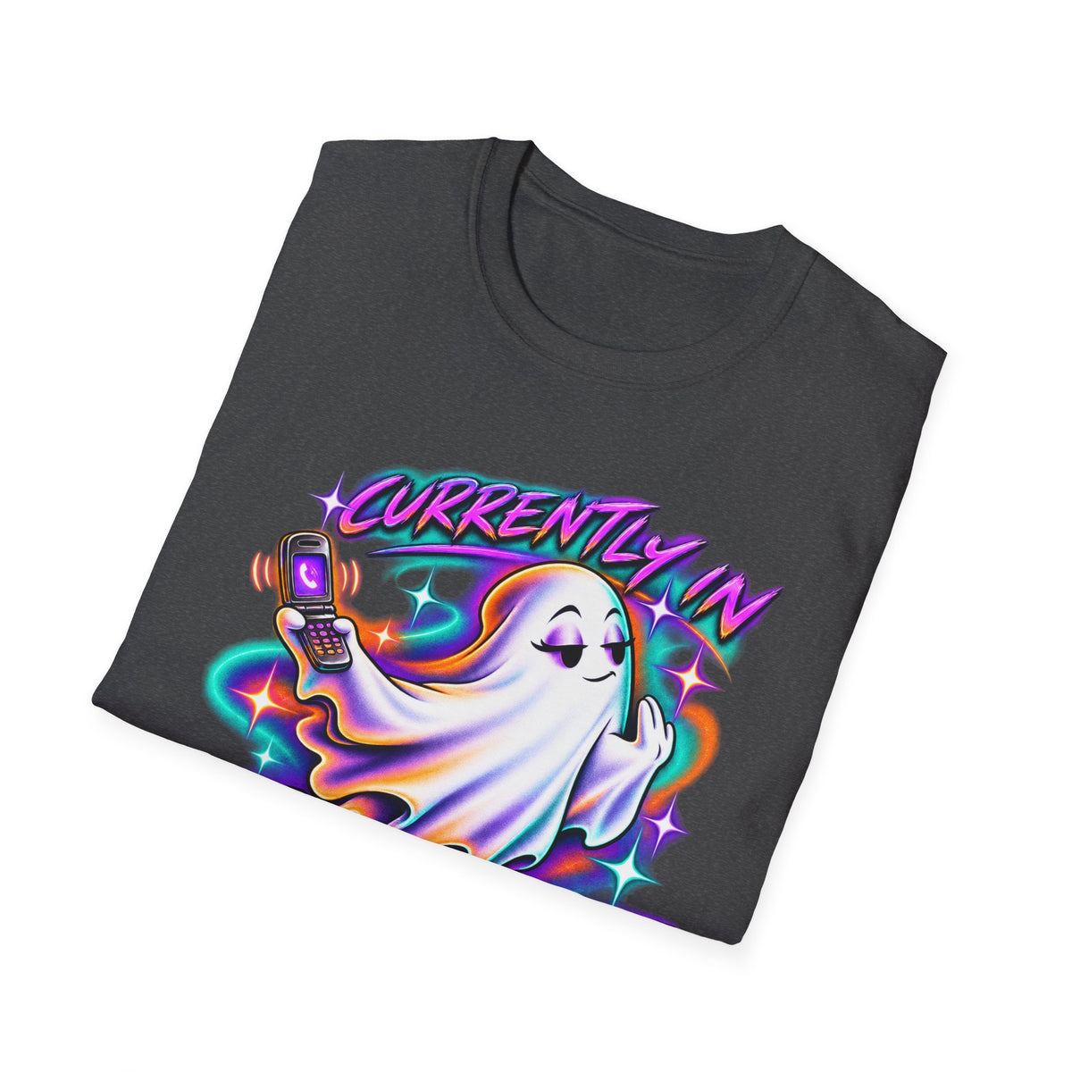 Ghost Mode T‑Shirt — "Currently in Ghost Mode" Cute Neon Ghost Graphic Tee