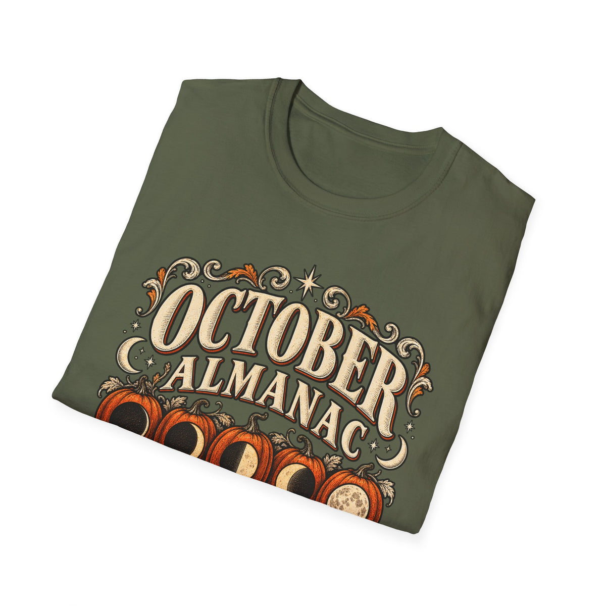 October Almanac T-Shirt — "Forecast: Heavy Haunting" Vintage Halloween Tee