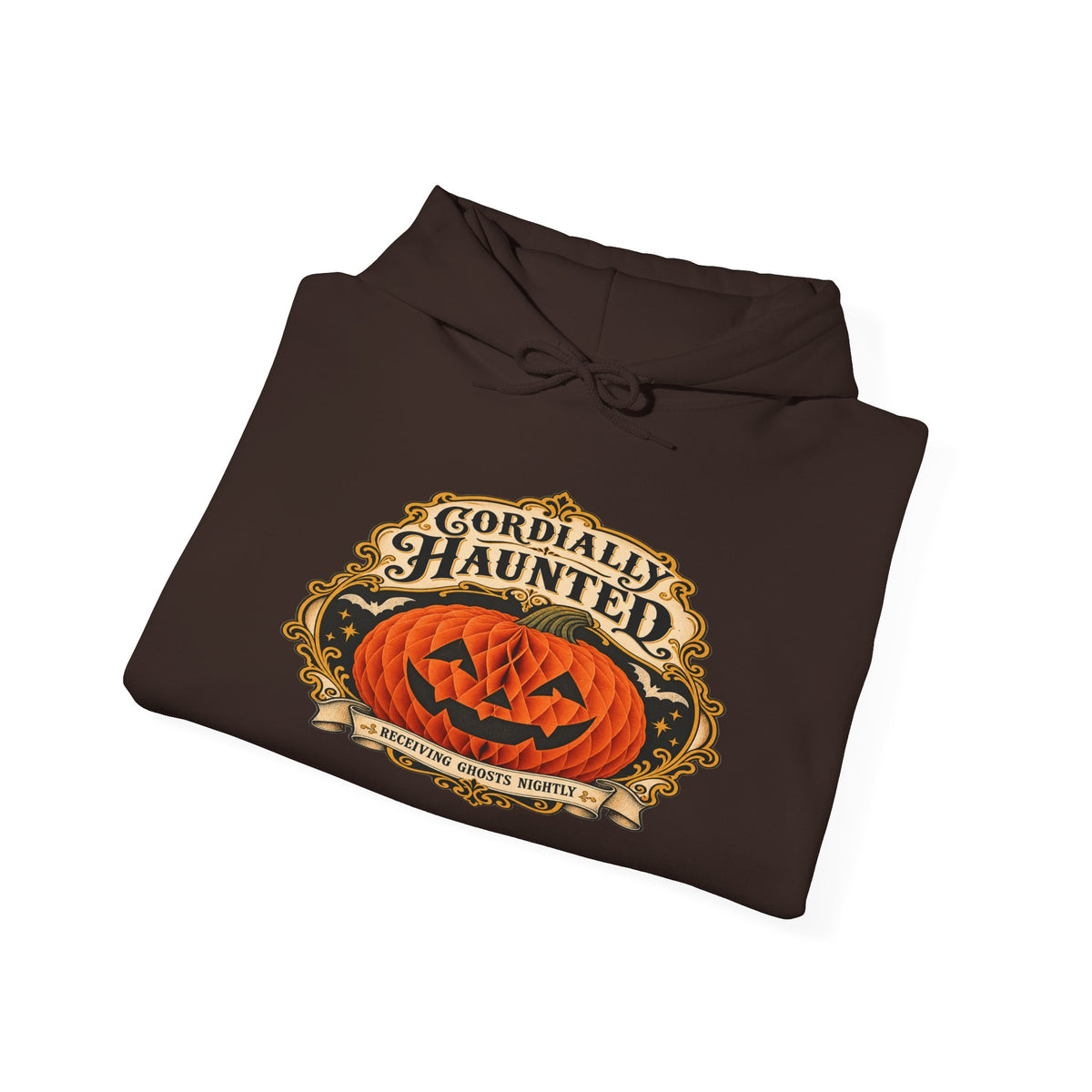Cordially Haunted Halloween Pumpkin Hoodie