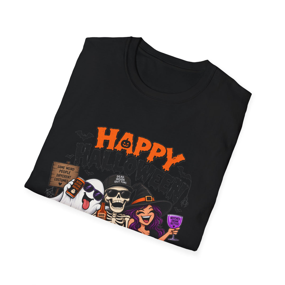 Happy Halloween Ghosts & Skeleton T-Shirt — "I Know Why Halloween Is Your Favorite Holiday"