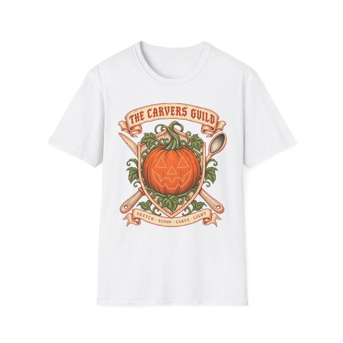 Carvers Guild Pumpkin Carving T-Shirt — Halloween Jack-O'-Lantern Design