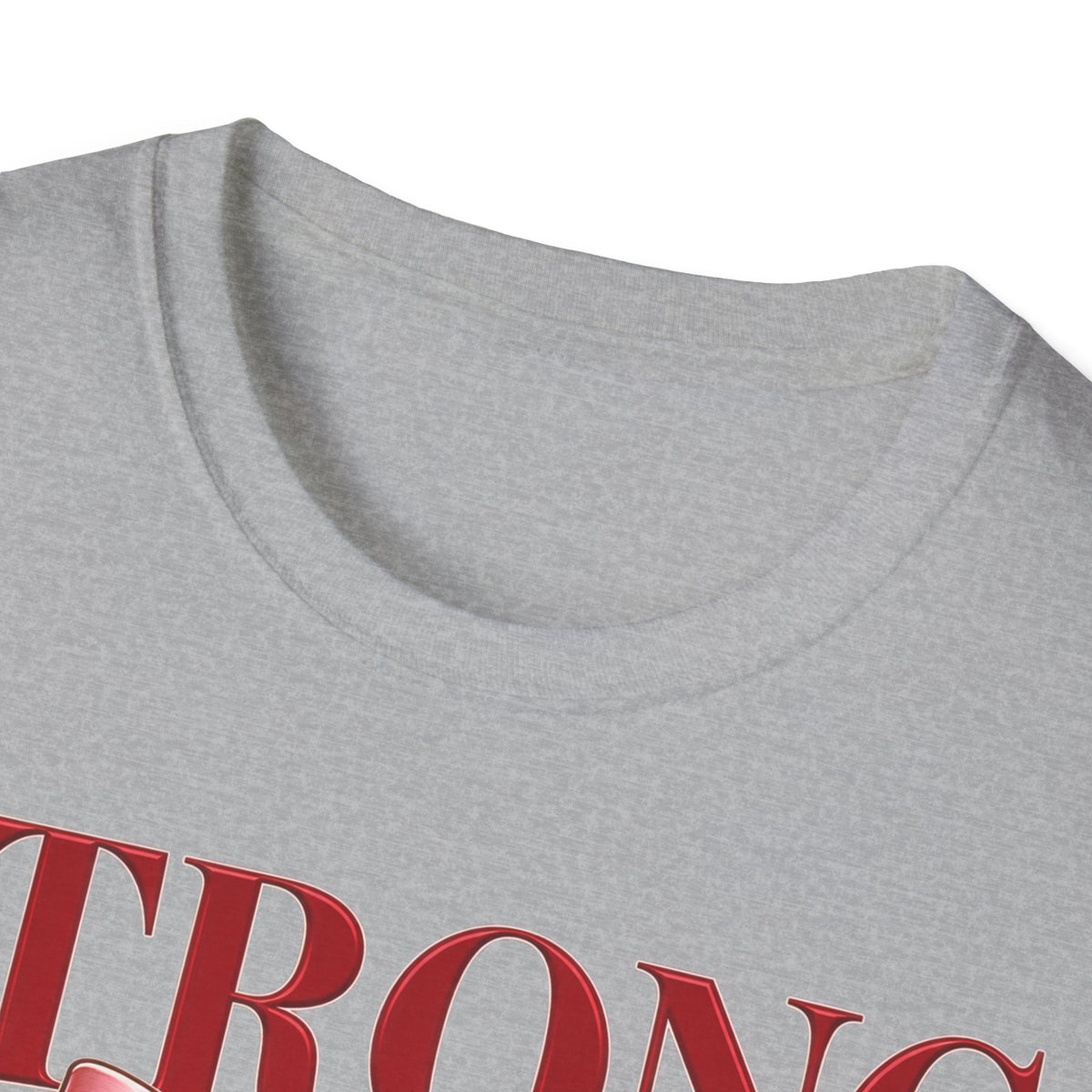 Strong & Soft T-Shirt — Dumbbell Graphic with Pink Ribbon (Fitness Gift)