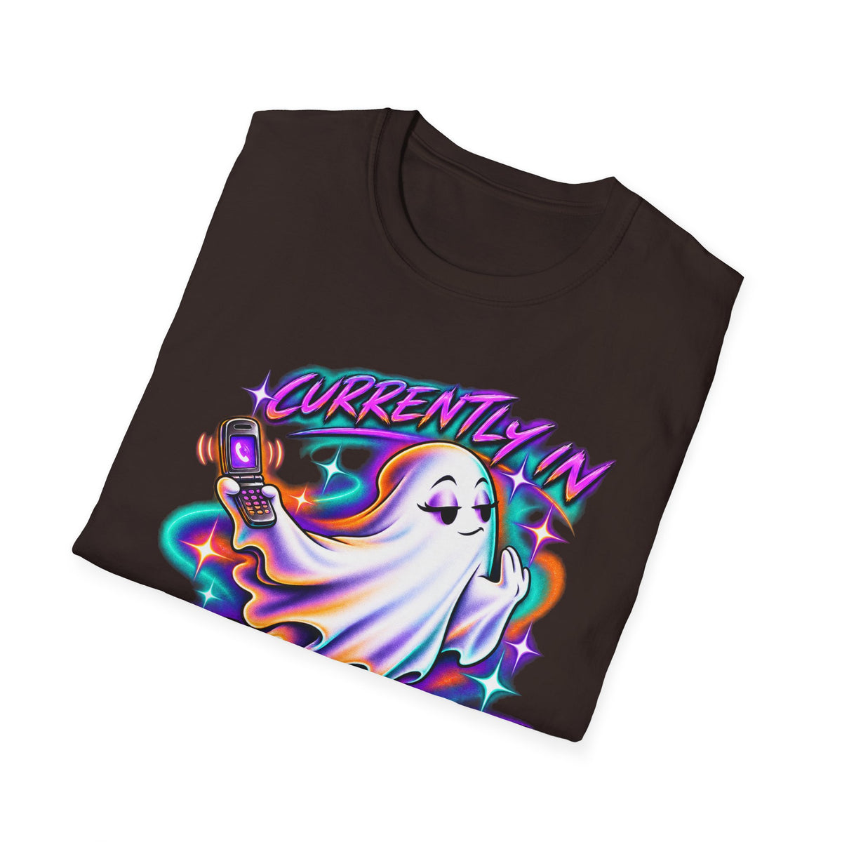 Ghost Mode T‑Shirt — "Currently in Ghost Mode" Cute Neon Ghost Graphic Tee