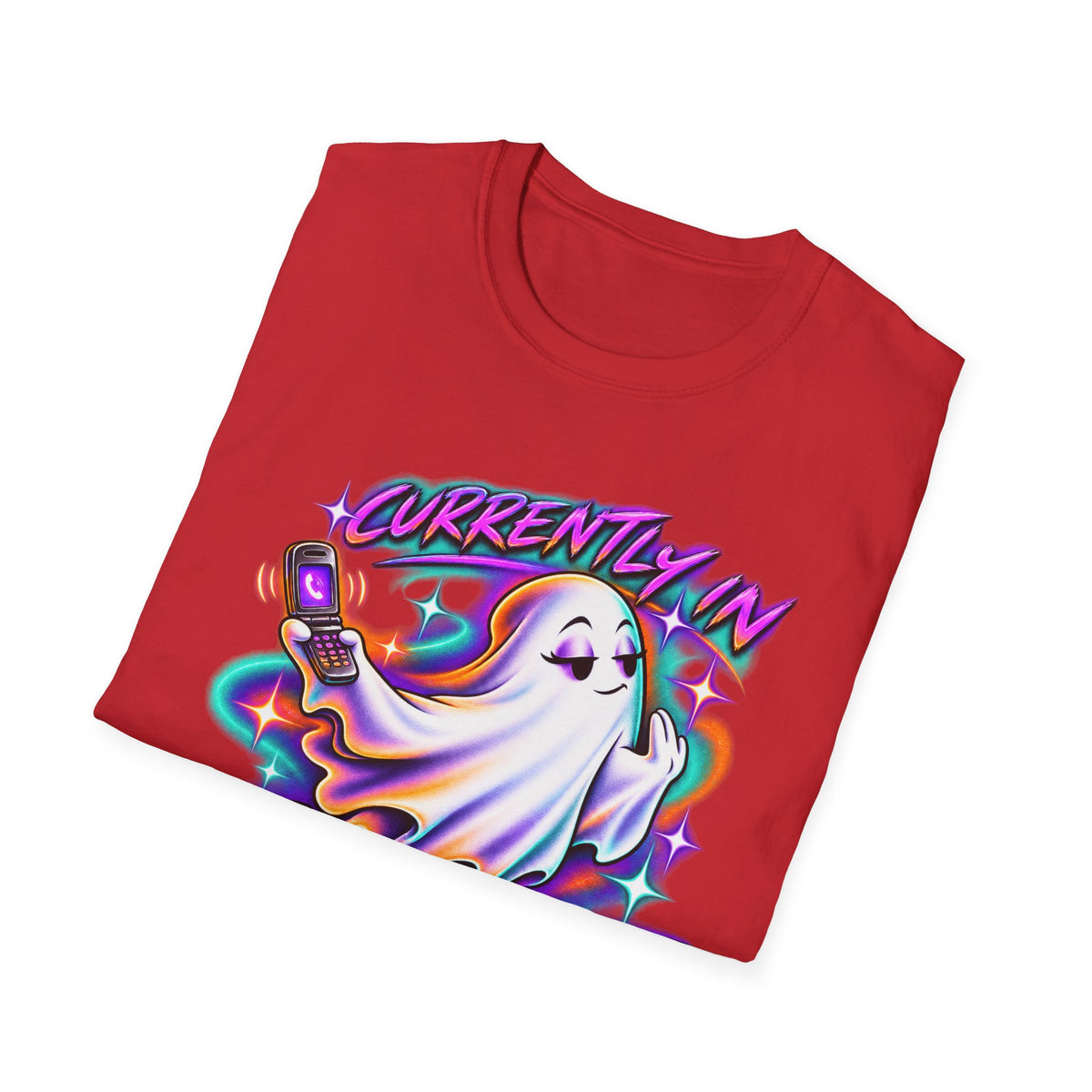 Ghost Mode T‑Shirt — "Currently in Ghost Mode" Cute Neon Ghost Graphic Tee