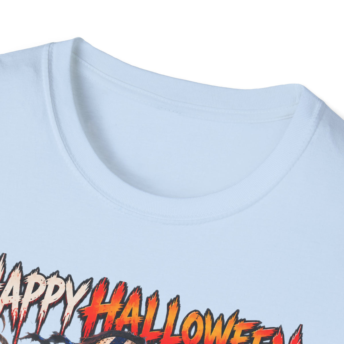 Halloween Scarecrow T-Shirt — "Happy Halloween" Cornfield Nightmare Tee