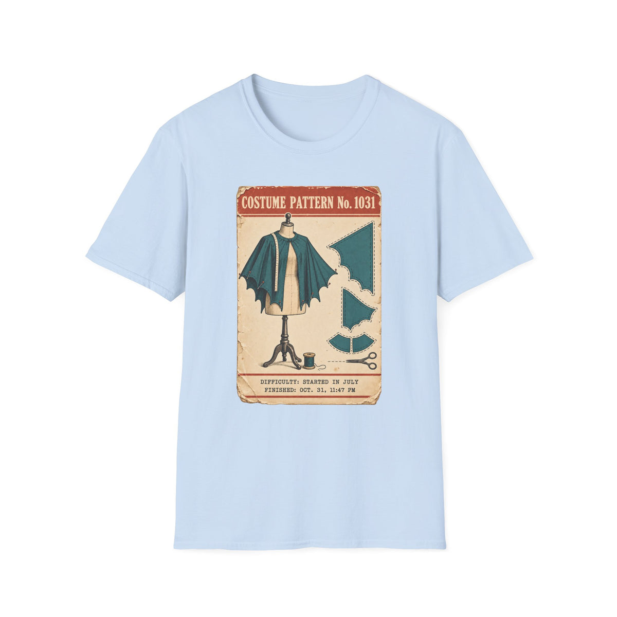 Vintage Costume Pattern T-Shirt — 'Costume Pattern No. 1031' Retro Halloween Tee