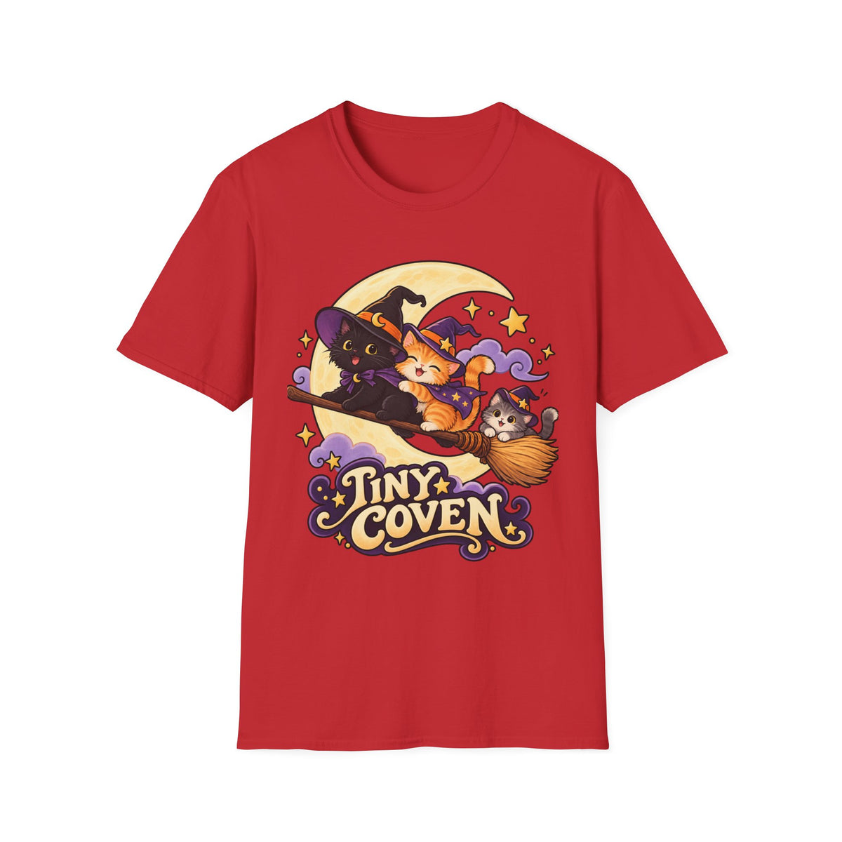 Tiny Coven Witch T-Shirt — Cute Halloween Cat Witches Graphic Tee
