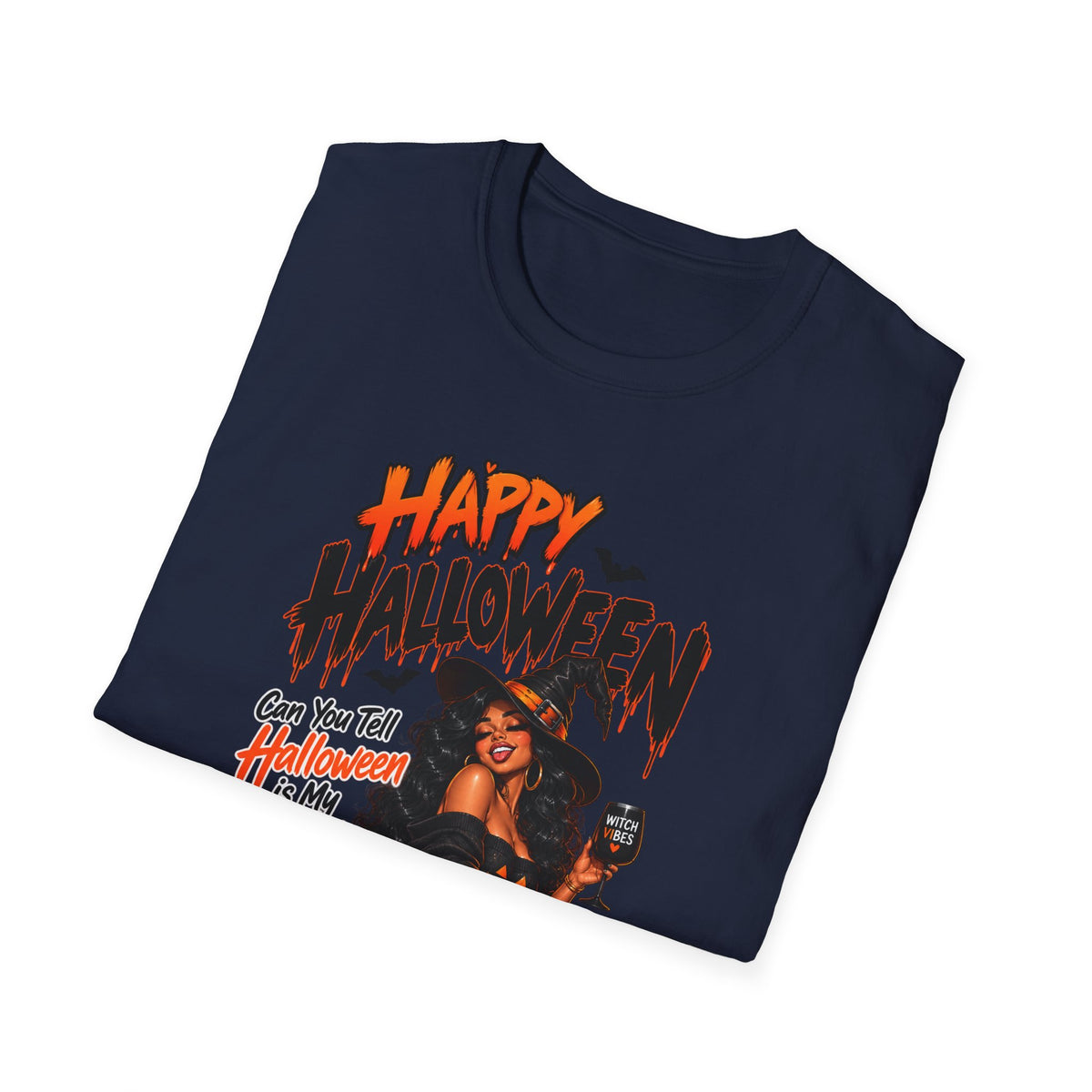 Happy Halloween Witch Pumpkin T-Shirt — Retro Pinup Halloween Graphic Tee