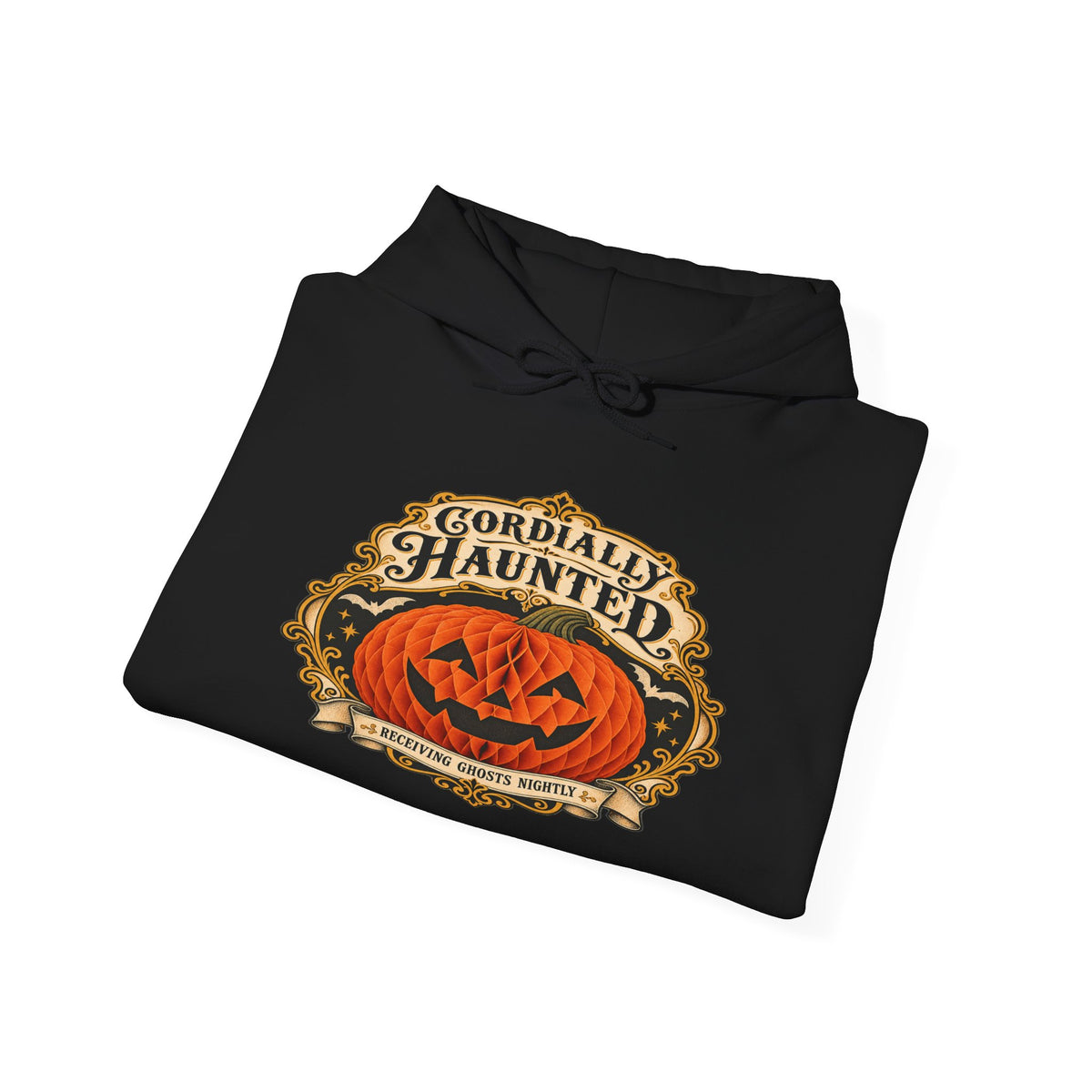 Cordially Haunted Halloween Pumpkin Hoodie