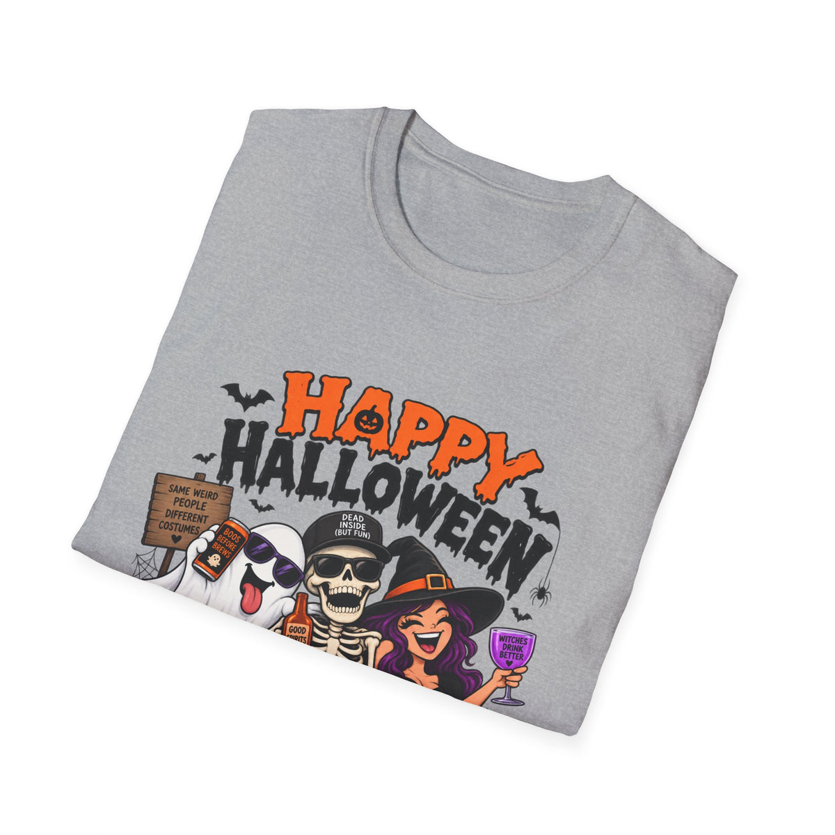 Happy Halloween Ghosts & Skeleton T-Shirt — "I Know Why Halloween Is Your Favorite Holiday"