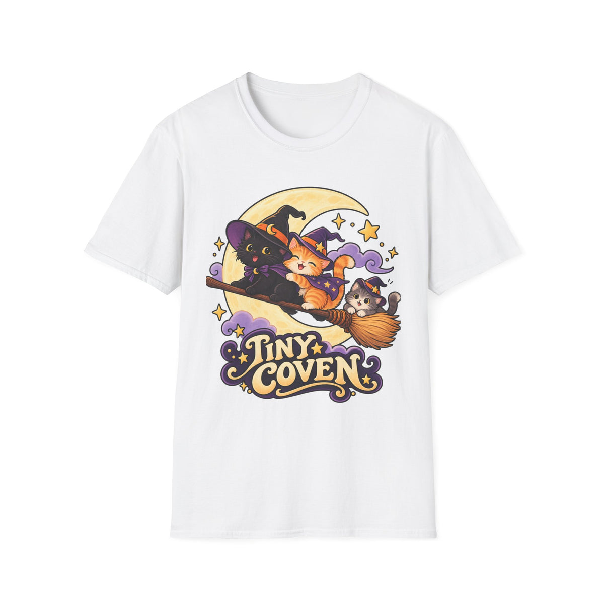 Tiny Coven Witch T-Shirt — Cute Halloween Cat Witches Graphic Tee