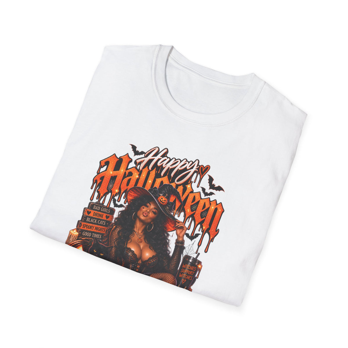 Halloween 'Bad Girls of the Night' Graphic T-Shirt — Spooky Pin-Up Horror Tee