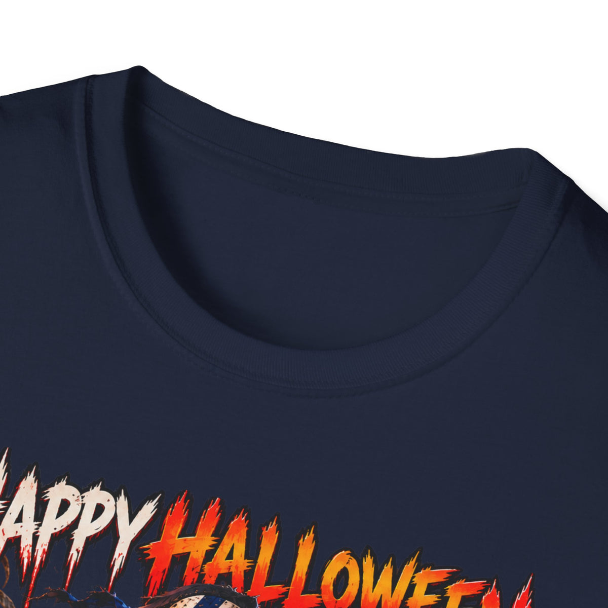 Halloween Scarecrow T-Shirt — "Happy Halloween" Cornfield Nightmare Tee