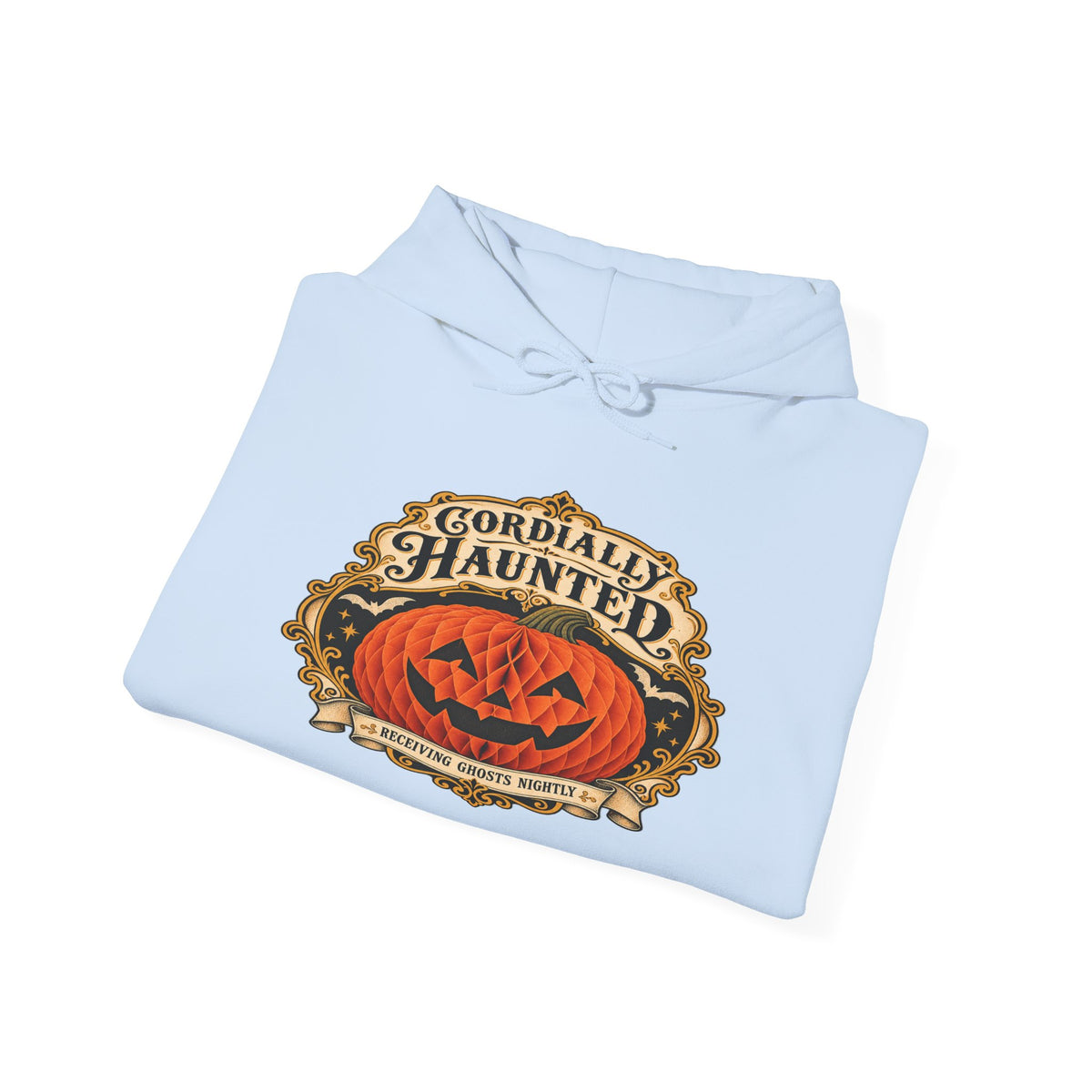 Cordially Haunted Halloween Pumpkin Hoodie
