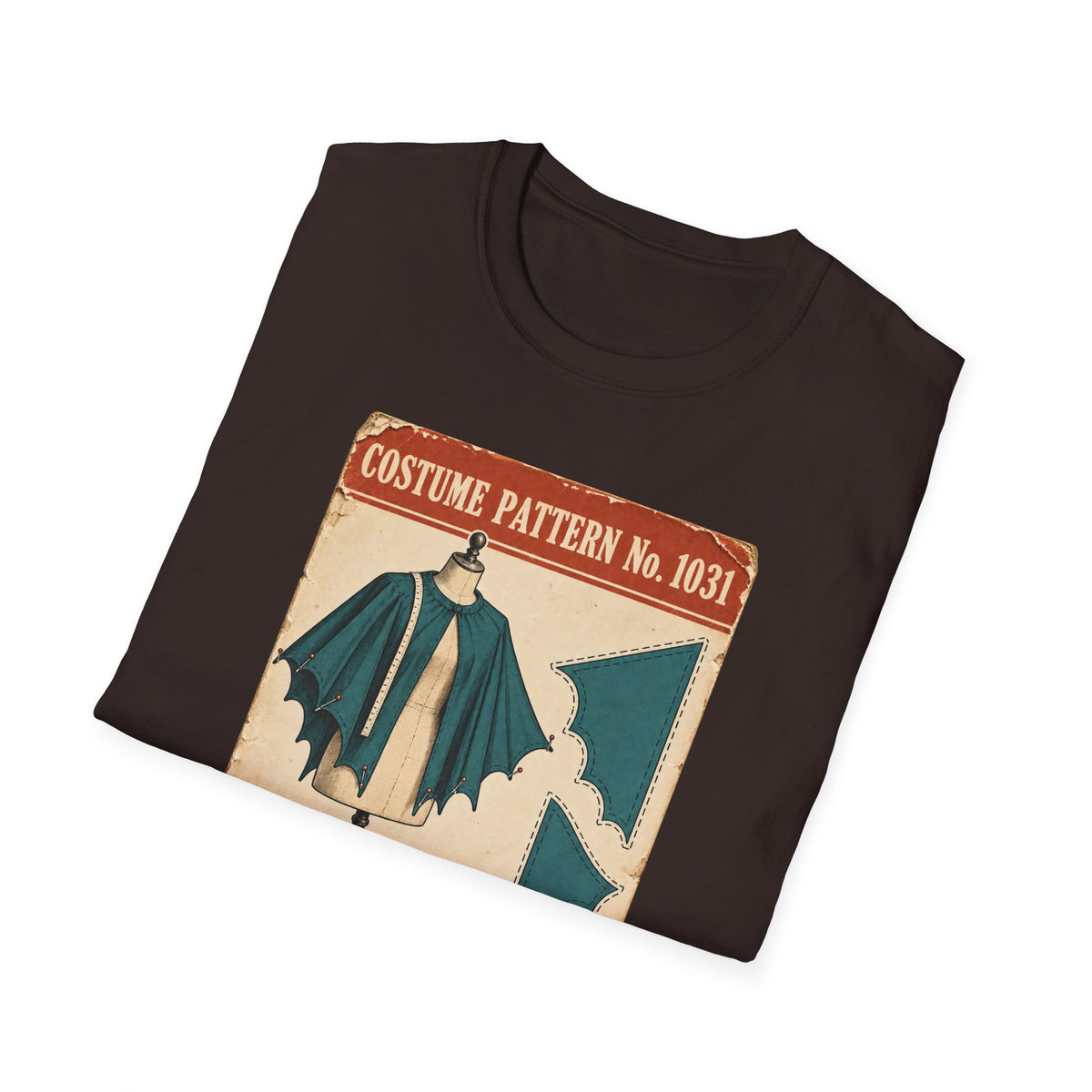 Vintage Costume Pattern T-Shirt — 'Costume Pattern No. 1031' Retro Halloween Tee