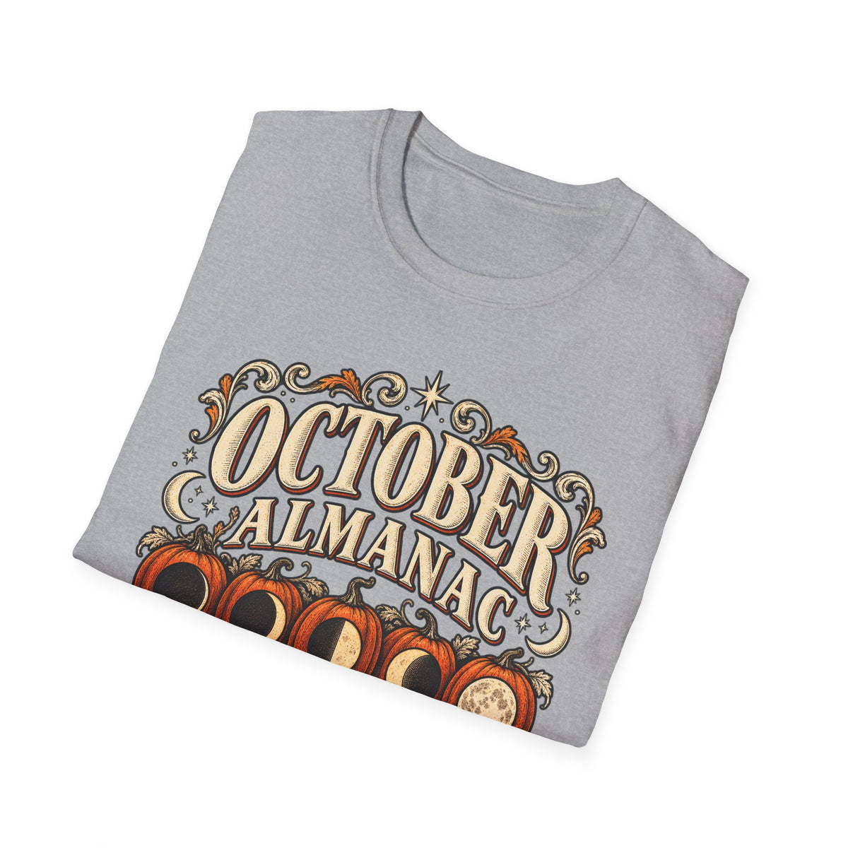 October Almanac T-Shirt — "Forecast: Heavy Haunting" Vintage Halloween Tee