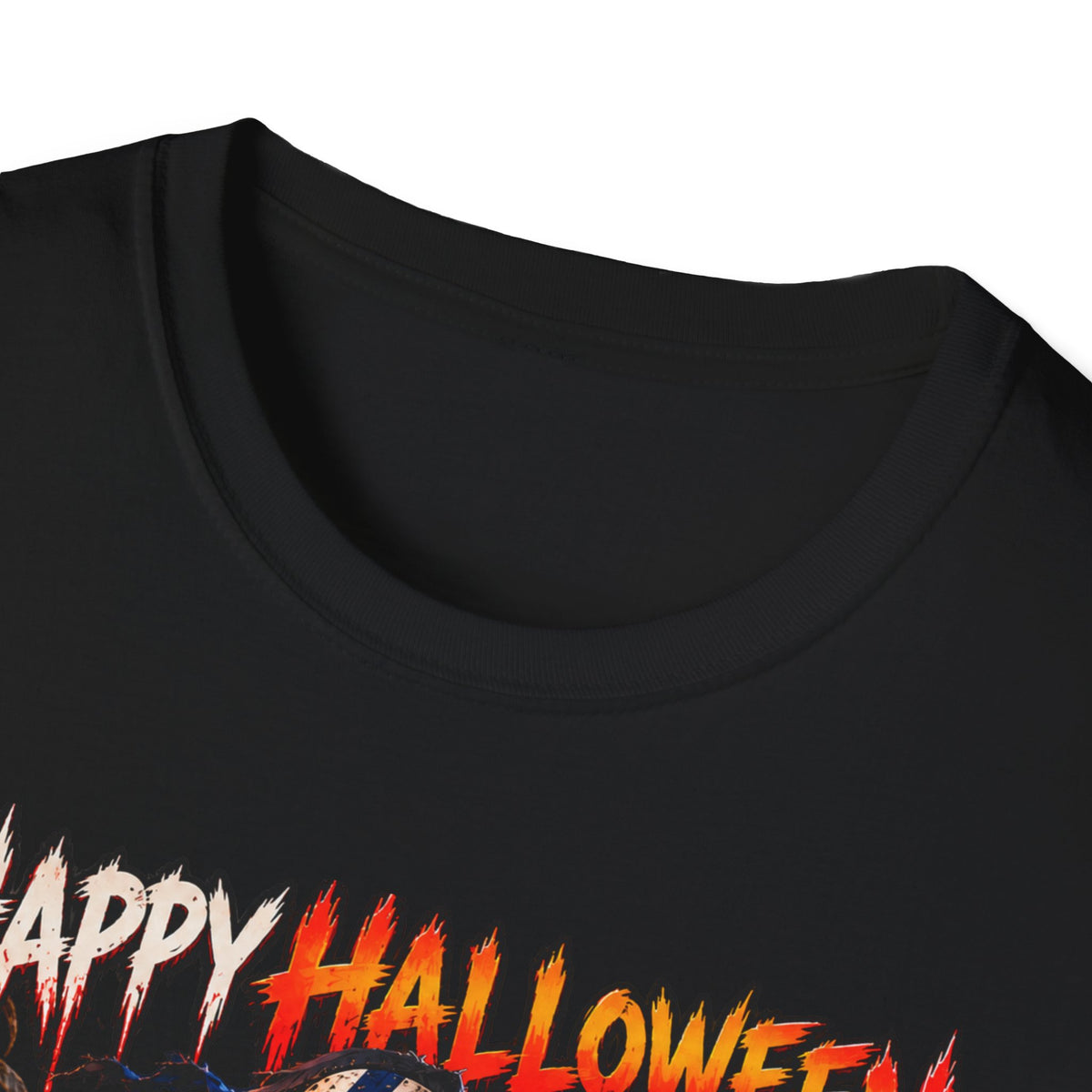 Halloween Scarecrow T-Shirt — "Happy Halloween" Cornfield Nightmare Tee