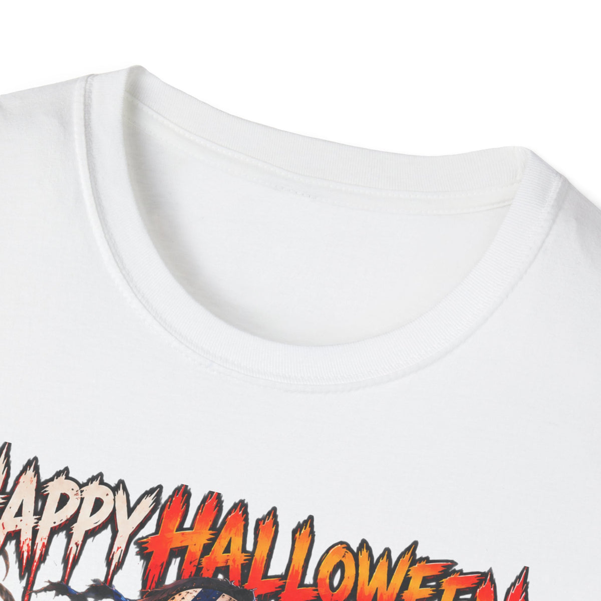 Halloween Scarecrow T-Shirt — "Happy Halloween" Cornfield Nightmare Tee