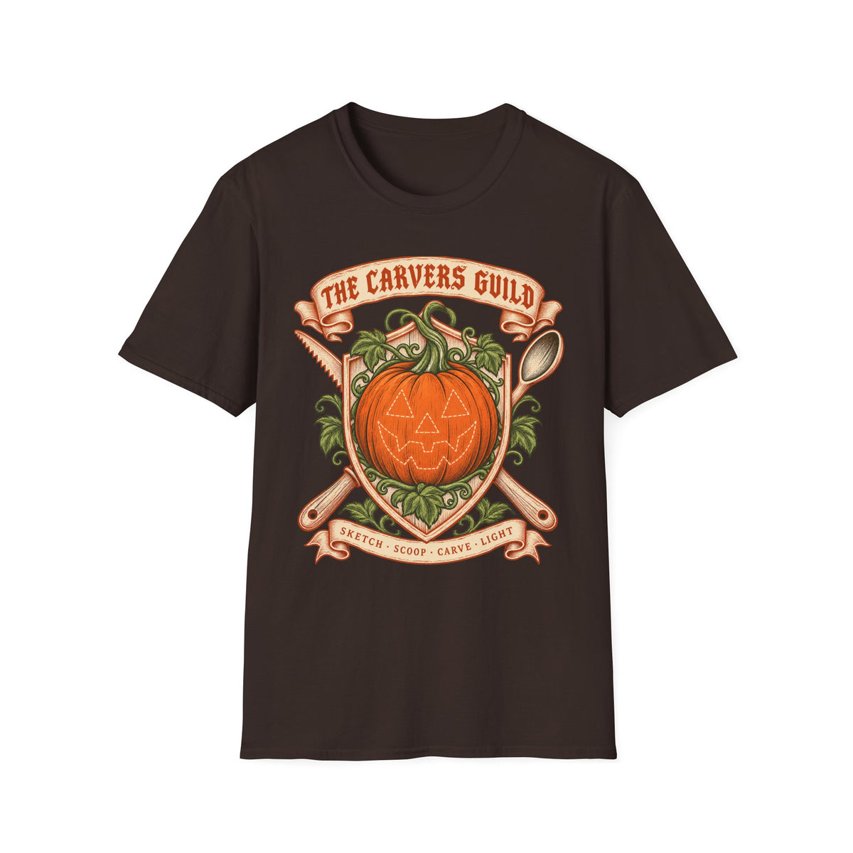 Carvers Guild Pumpkin Carving T-Shirt — Halloween Jack-O'-Lantern Design