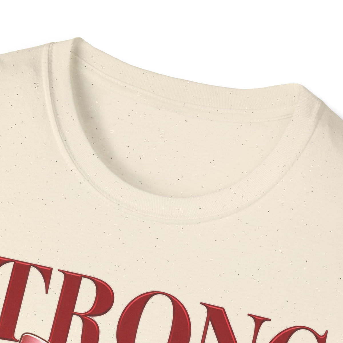 Strong & Soft T-Shirt — Dumbbell Graphic with Pink Ribbon (Fitness Gift)