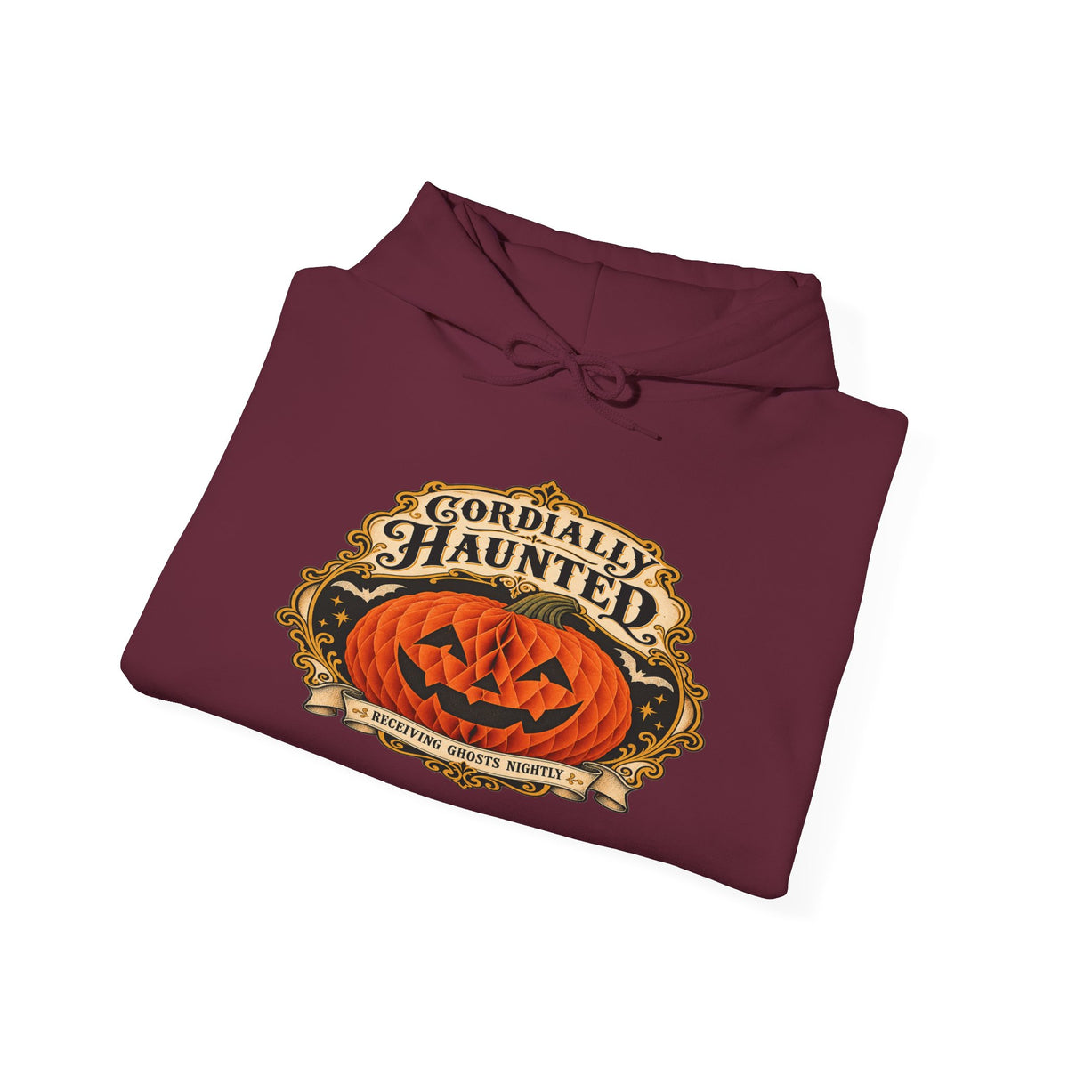 Cordially Haunted Halloween Pumpkin Hoodie