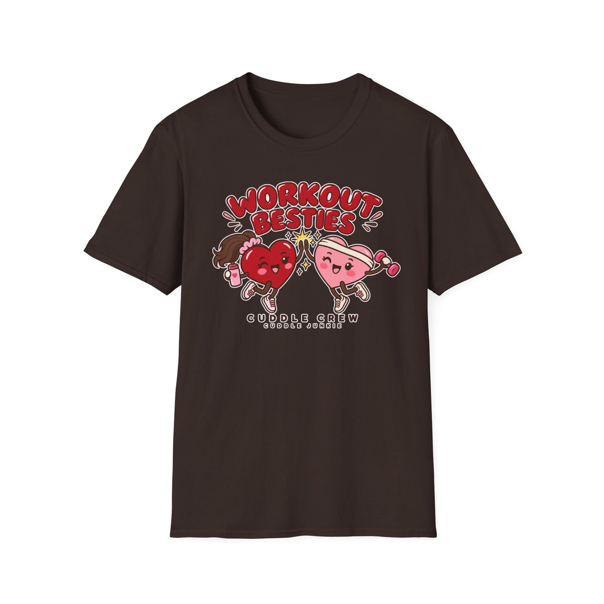 Workout Besties T-Shirt — Cuddle Crew Cute Heart Fitness Tee