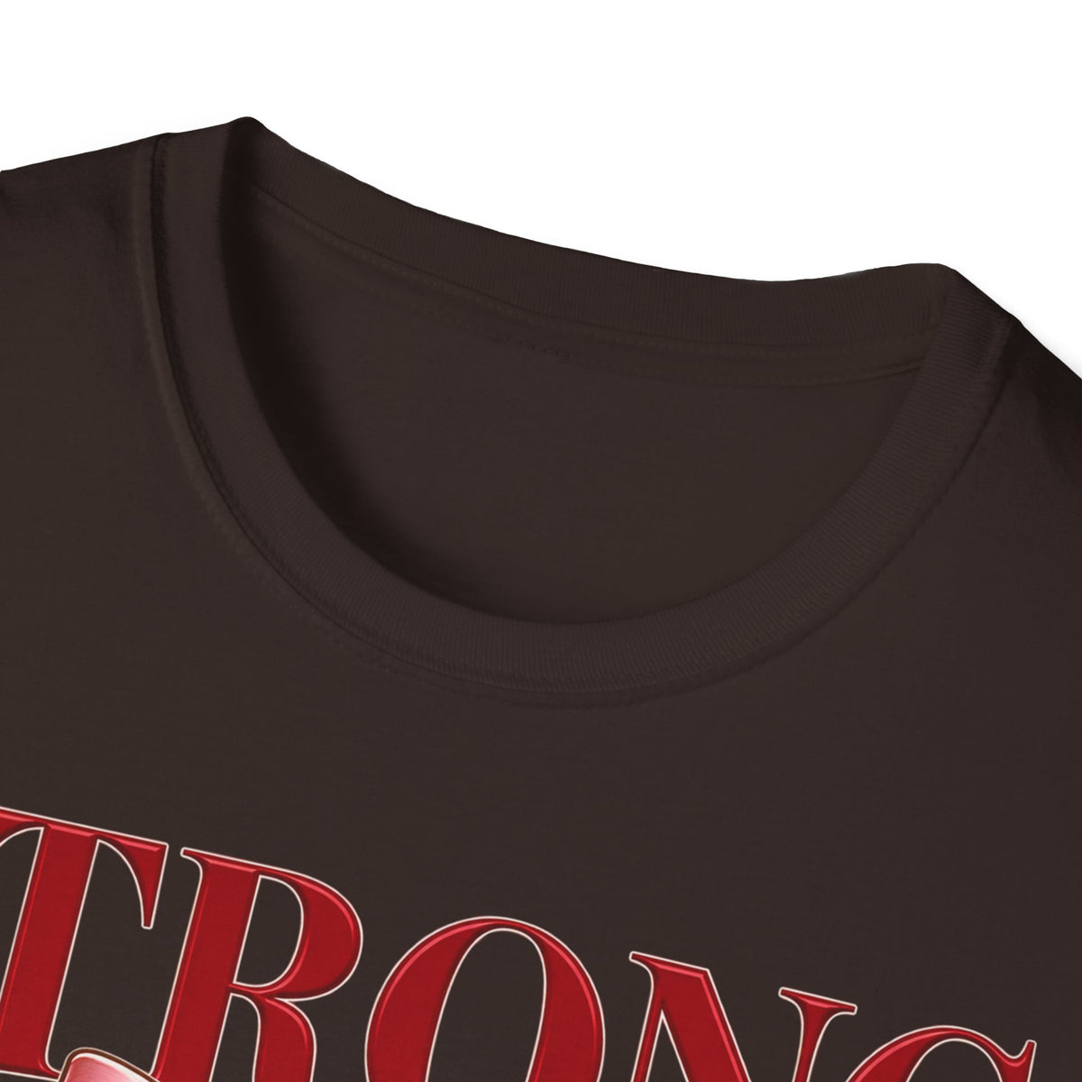 Strong & Soft T-Shirt — Dumbbell Graphic with Pink Ribbon (Fitness Gift)