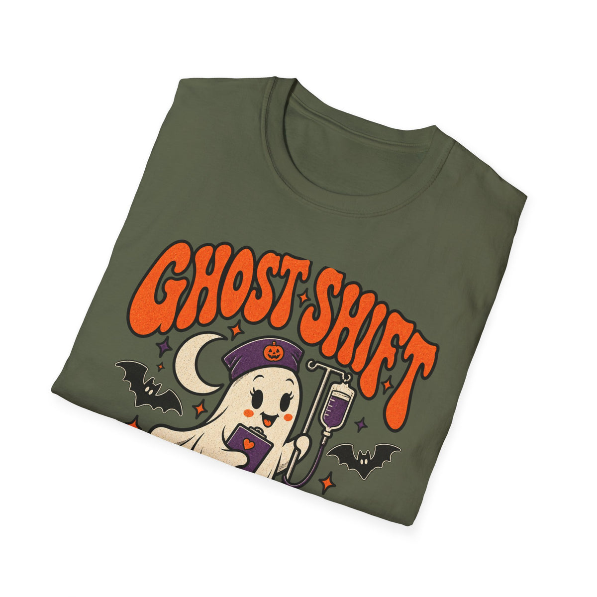 Ghost Shift T-Shirt — Cute Nurse Ghost Halloween Night Shift Tee