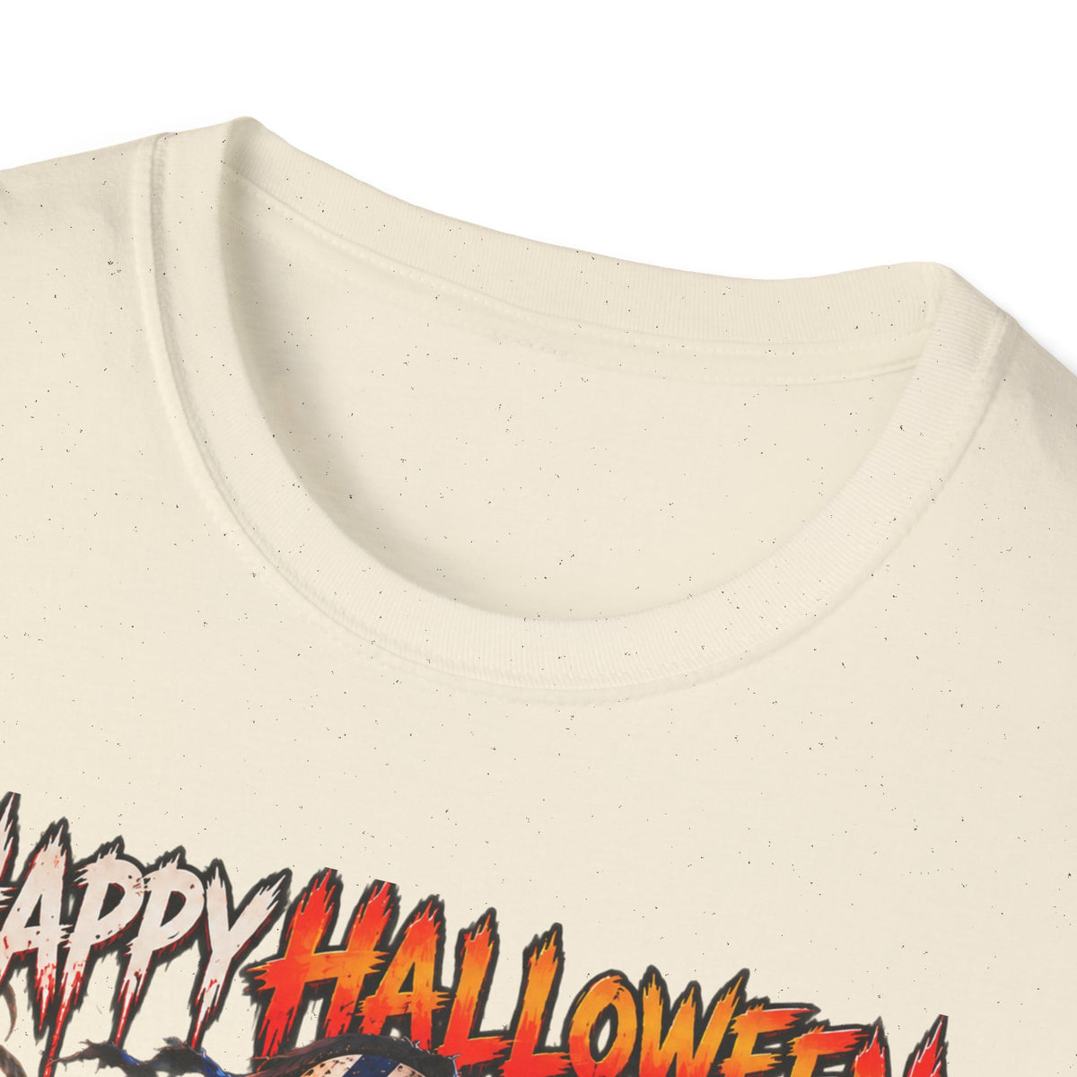 Halloween Scarecrow T-Shirt — "Happy Halloween" Cornfield Nightmare Tee