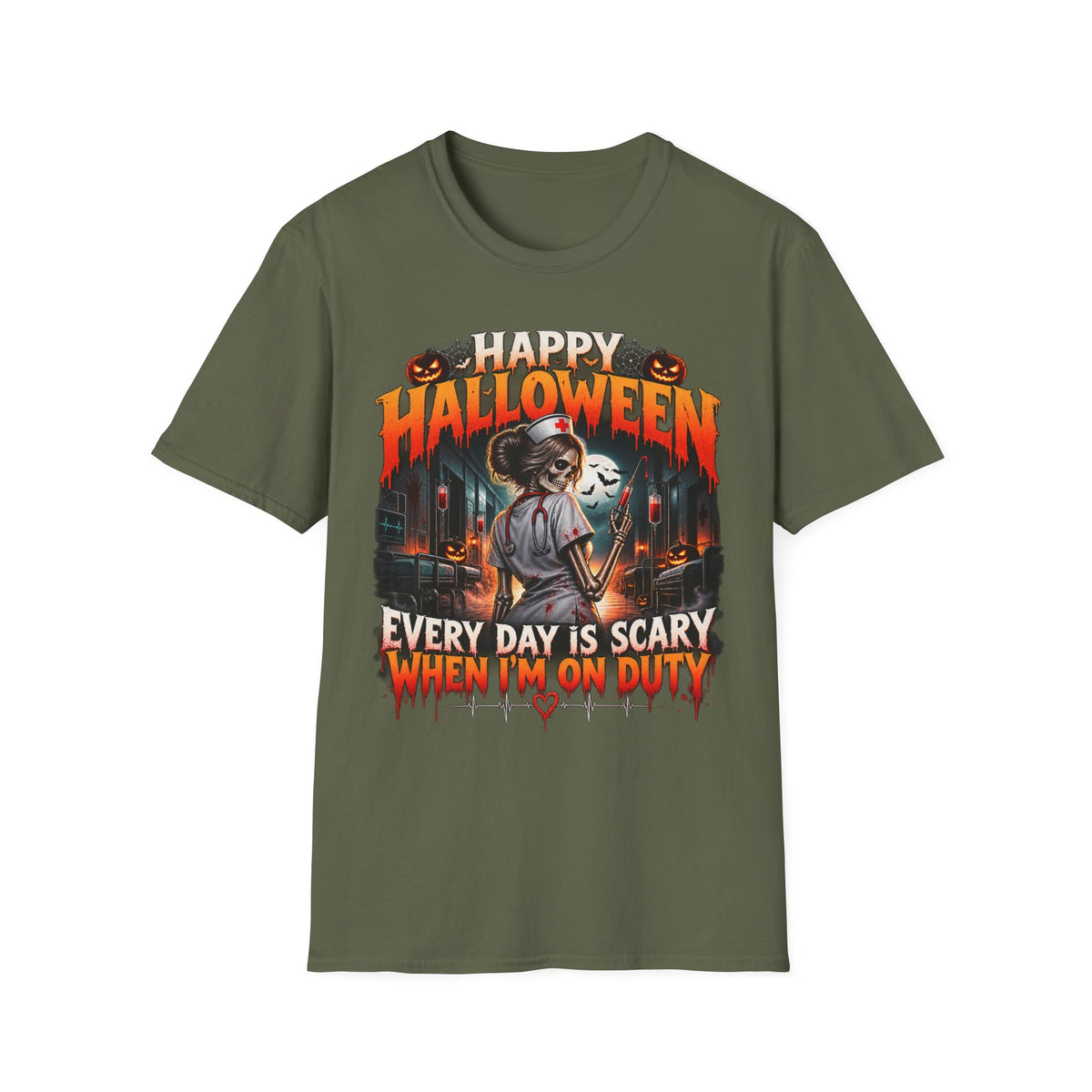 Halloween 'Every Day Is Scary When I'm On Duty' Graphic T-Shirt