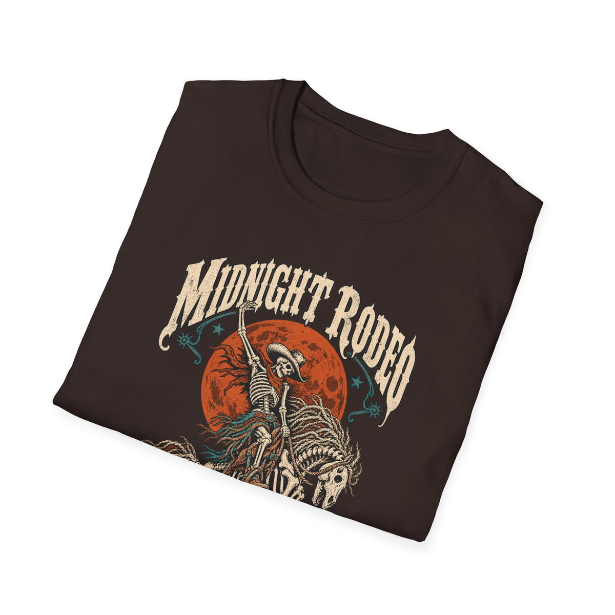 Midnight Rodeo T-Shirt — Skull Cowboy Horse Graphic Tee