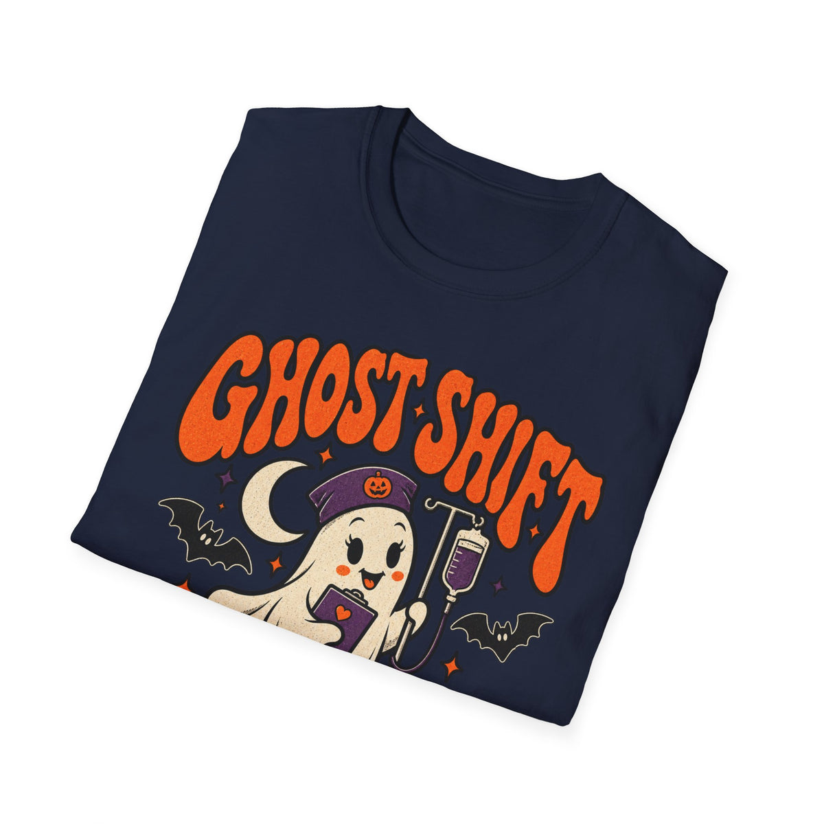 Ghost Shift T-Shirt — Cute Nurse Ghost Halloween Night Shift Tee