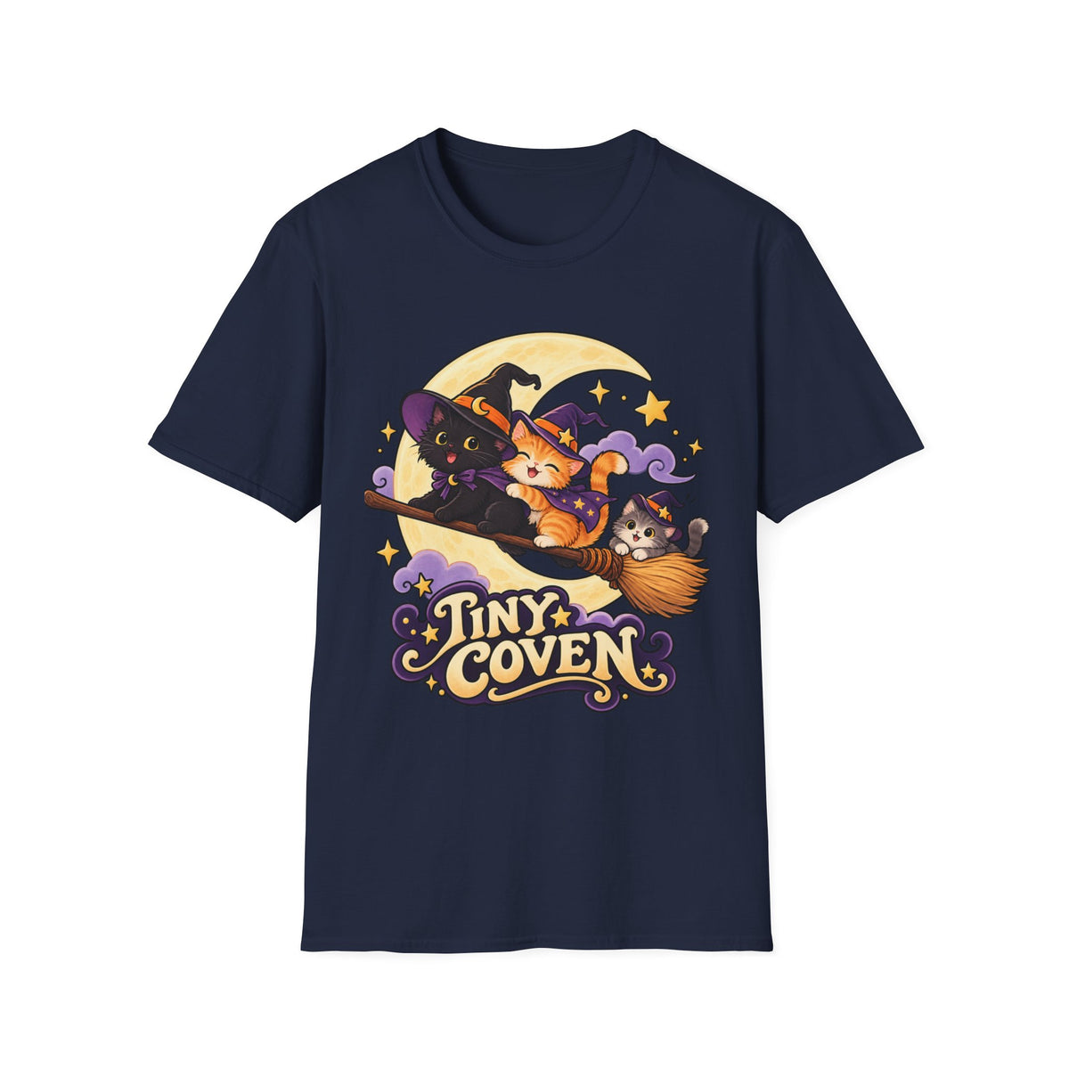 Tiny Coven Witch T-Shirt — Cute Halloween Cat Witches Graphic Tee