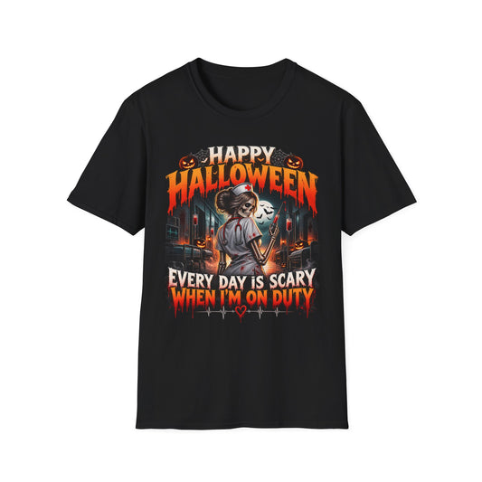 Halloween 'Every Day Is Scary When I'm On Duty' Graphic T-Shirt