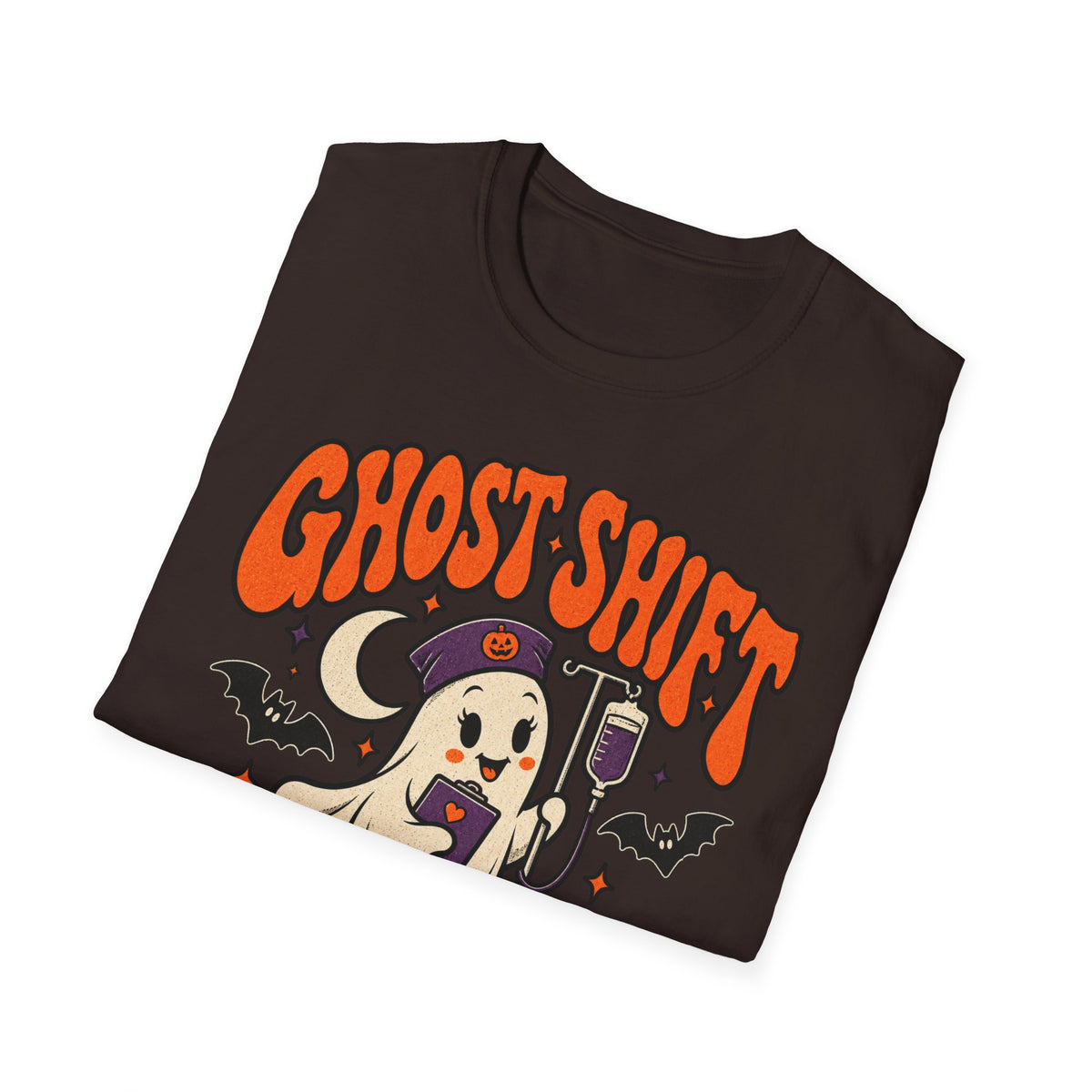Ghost Shift T-Shirt — Cute Nurse Ghost Halloween Night Shift Tee