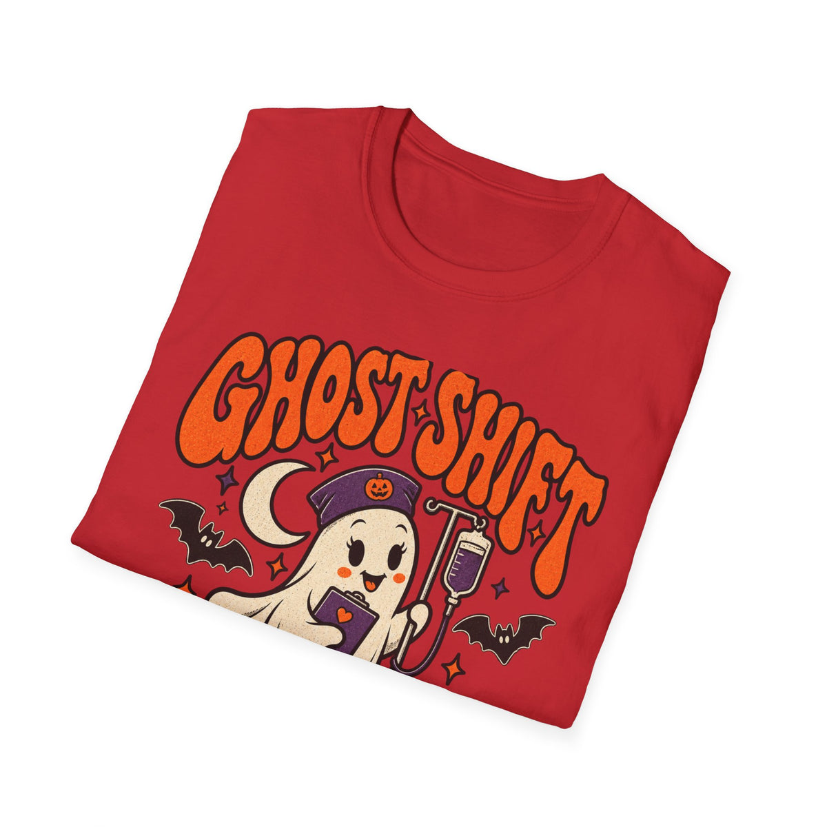 Ghost Shift T-Shirt — Cute Nurse Ghost Halloween Night Shift Tee