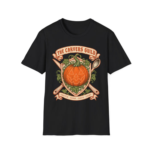 Carvers Guild Pumpkin Carving T-Shirt — Halloween Jack-O'-Lantern Design