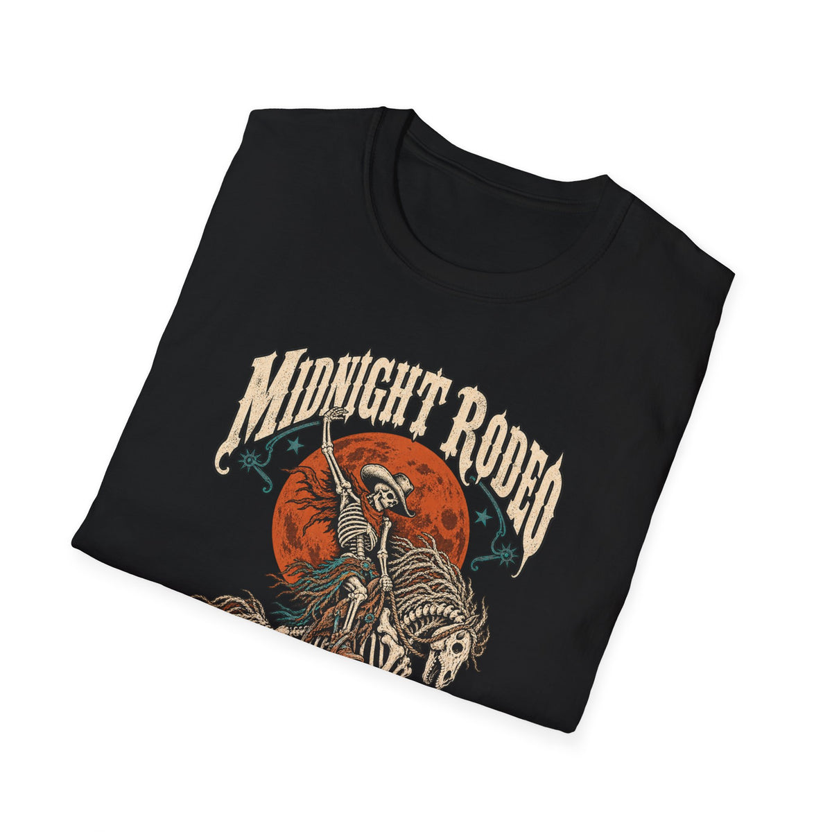 Midnight Rodeo T-Shirt — Skull Cowboy Horse Graphic Tee