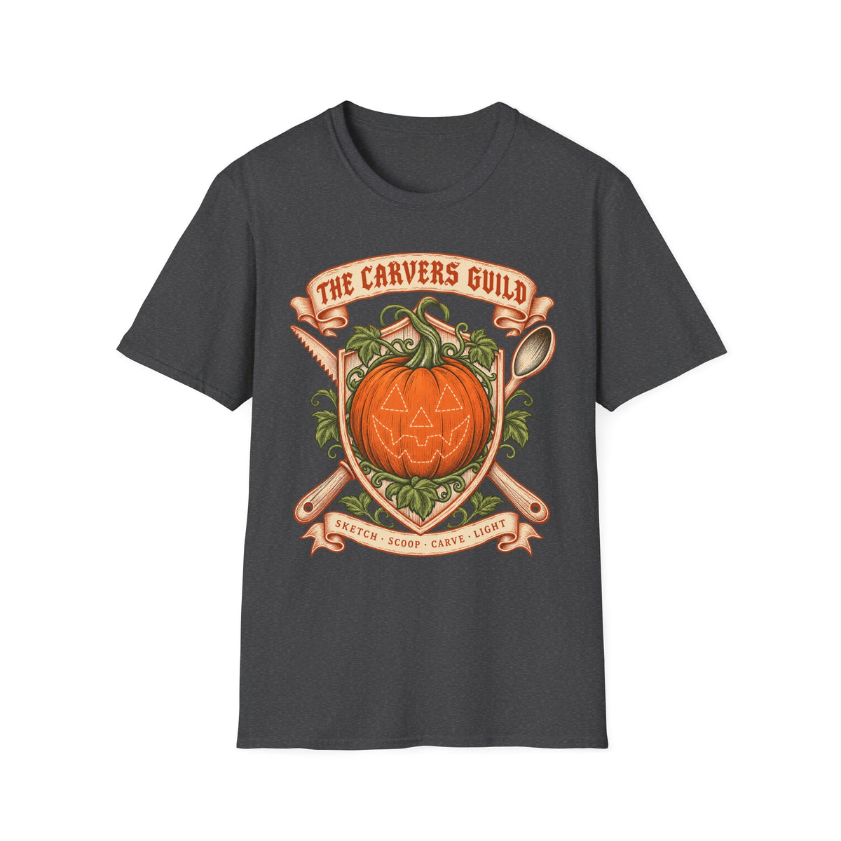 Carvers Guild Pumpkin Carving T-Shirt — Halloween Jack-O'-Lantern Design