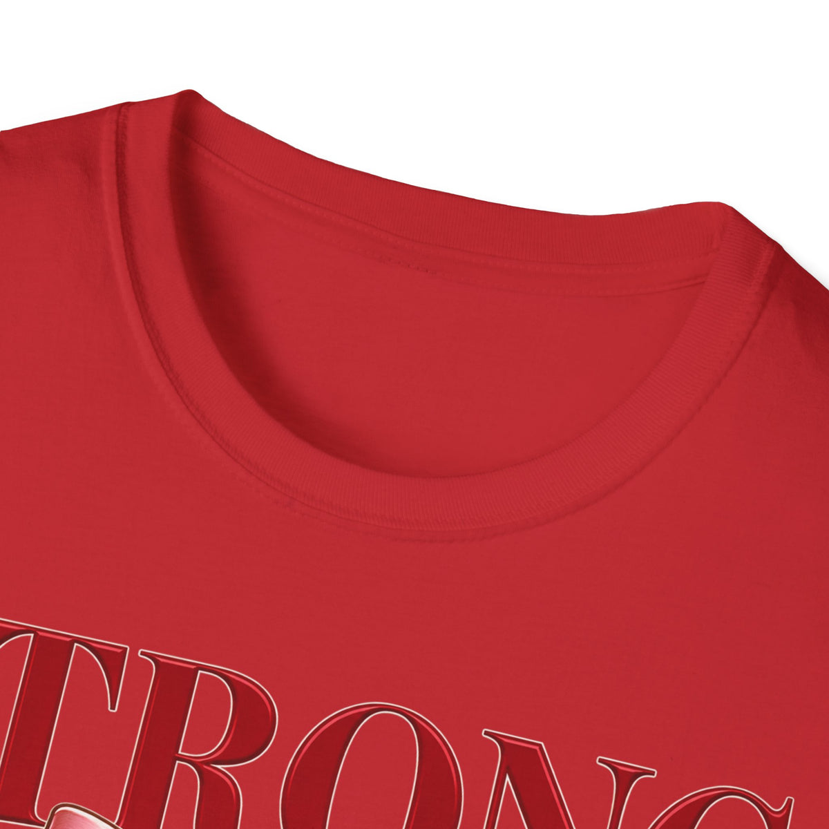 Strong & Soft T-Shirt — Dumbbell Graphic with Pink Ribbon (Fitness Gift)