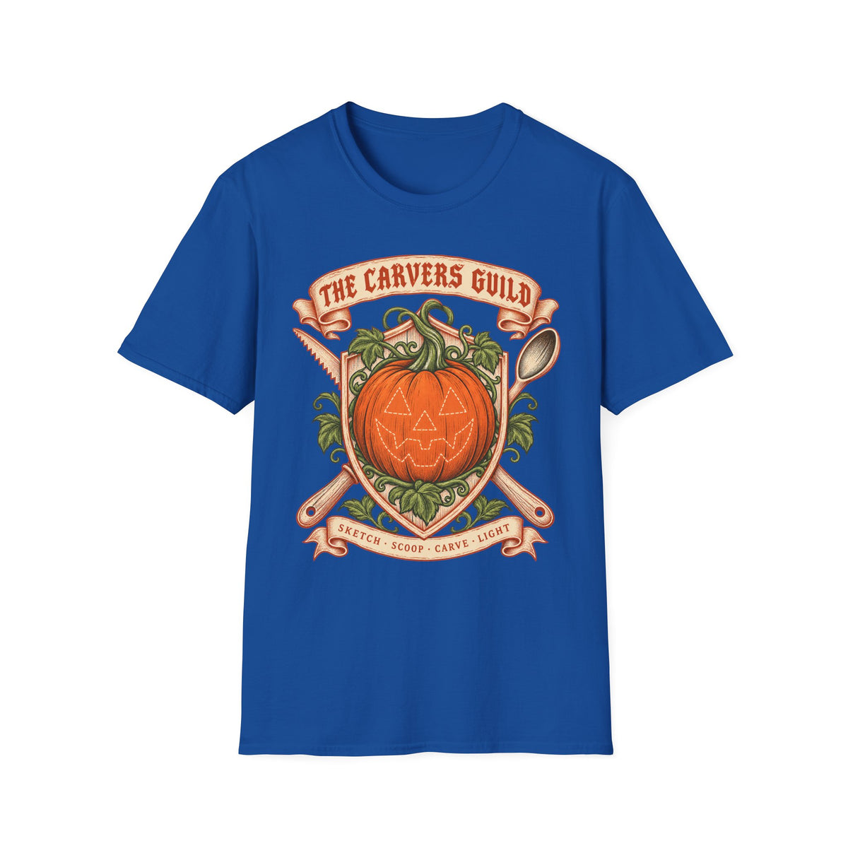 Carvers Guild Pumpkin Carving T-Shirt — Halloween Jack-O'-Lantern Design
